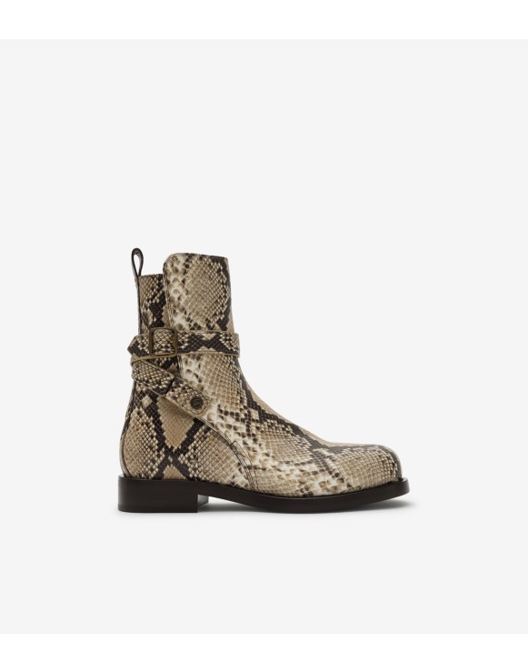 Python-print Leather Ledger Boots​​