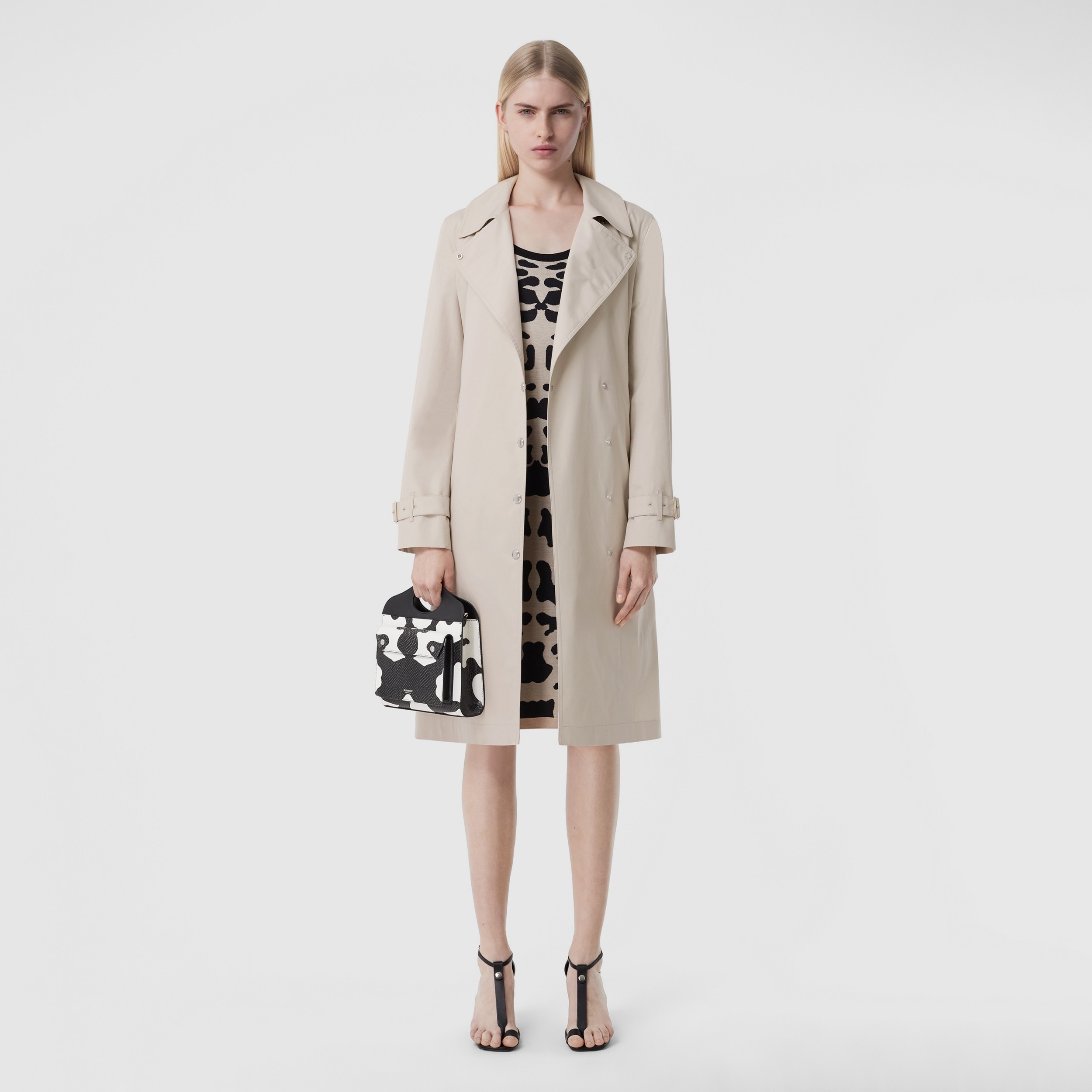 Cotton Belted Trench Coat in Soft Taupe - Women | Burberry® Official - 1