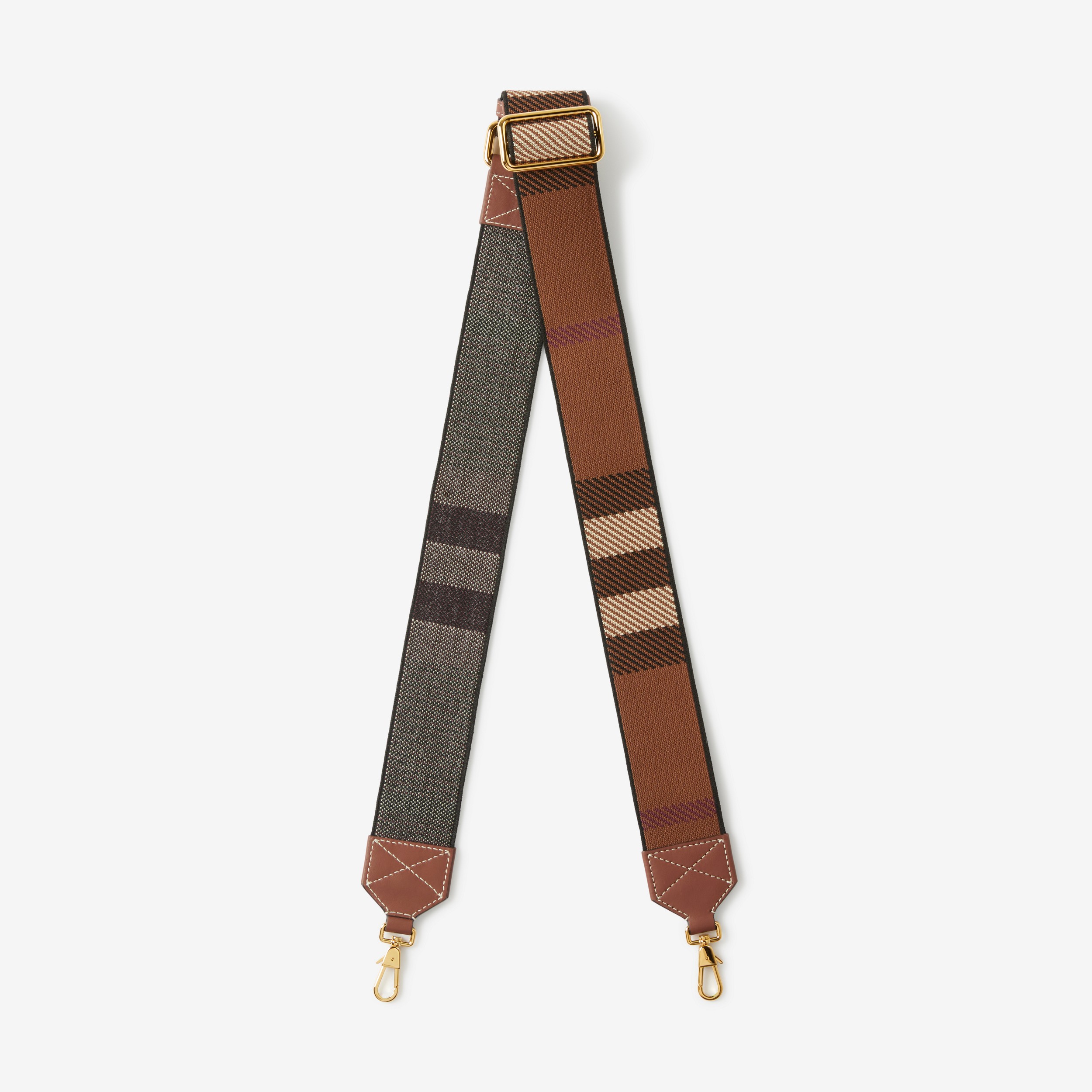 Exaggerated Check Bag Strap in Dark Birch Brown - Women | Burberry® Official - 1