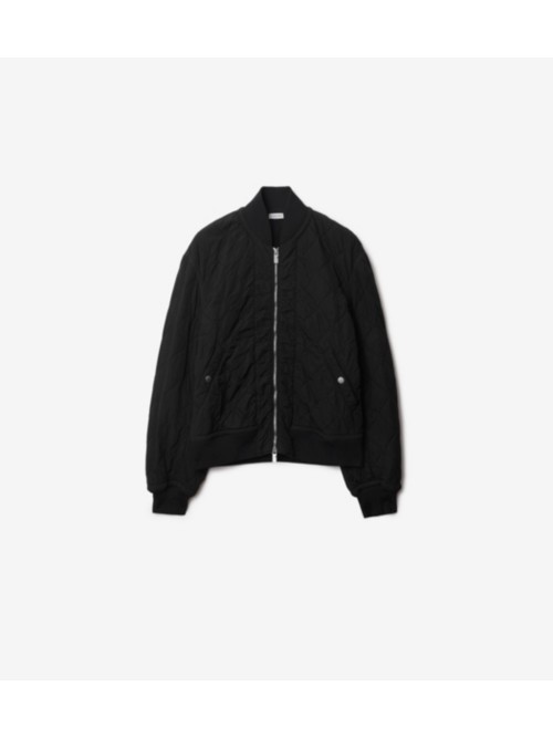 Burberry Quilted Nylon Bomber Jacket In Onyx