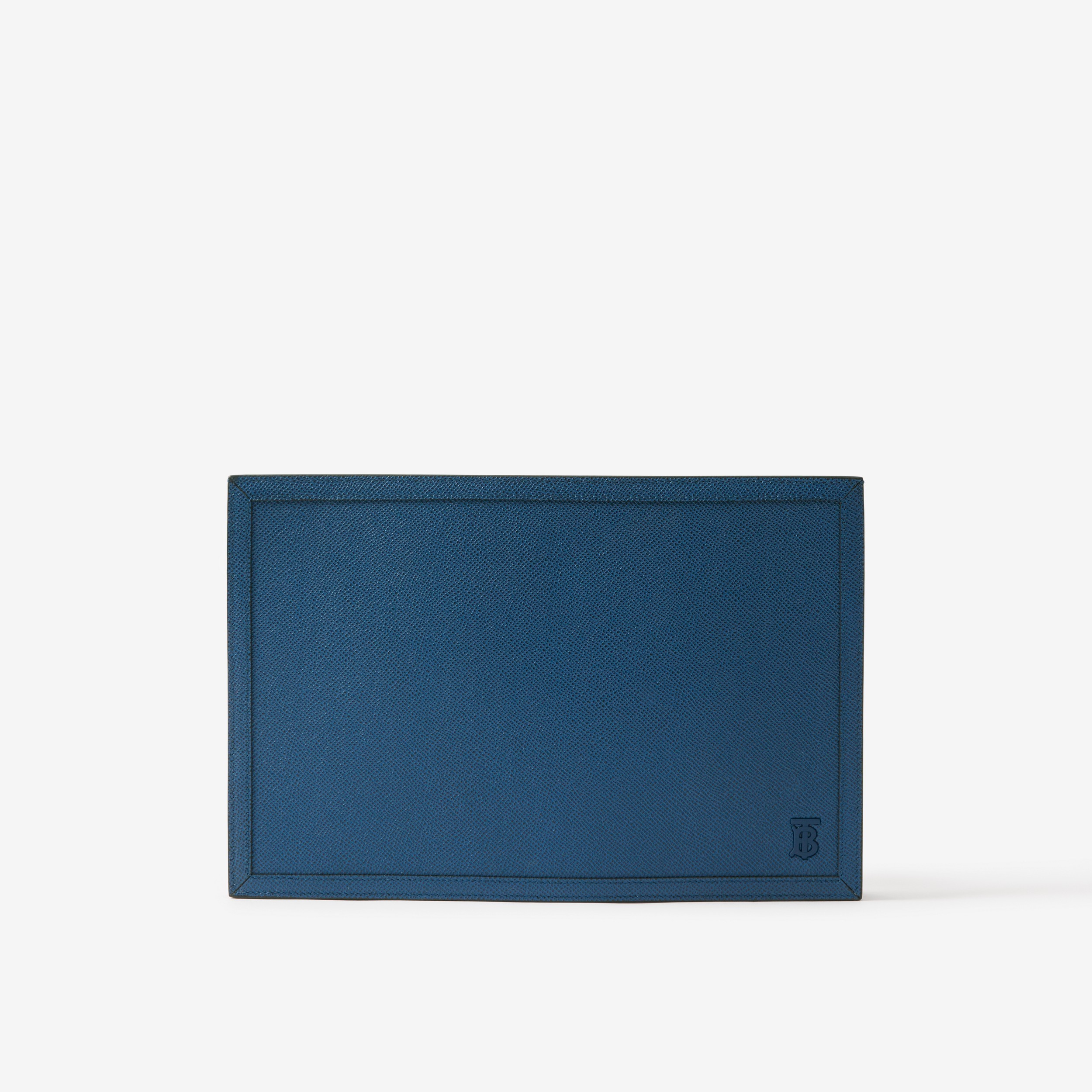 Grainy Leather TB Zip Pouch in Rich Navy - Men | Burberry® Official - 1