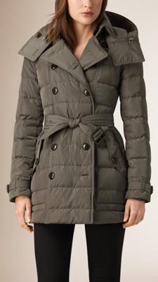 Pewter Down-Filled Puffer Coat with Detachable Hood - Image 1