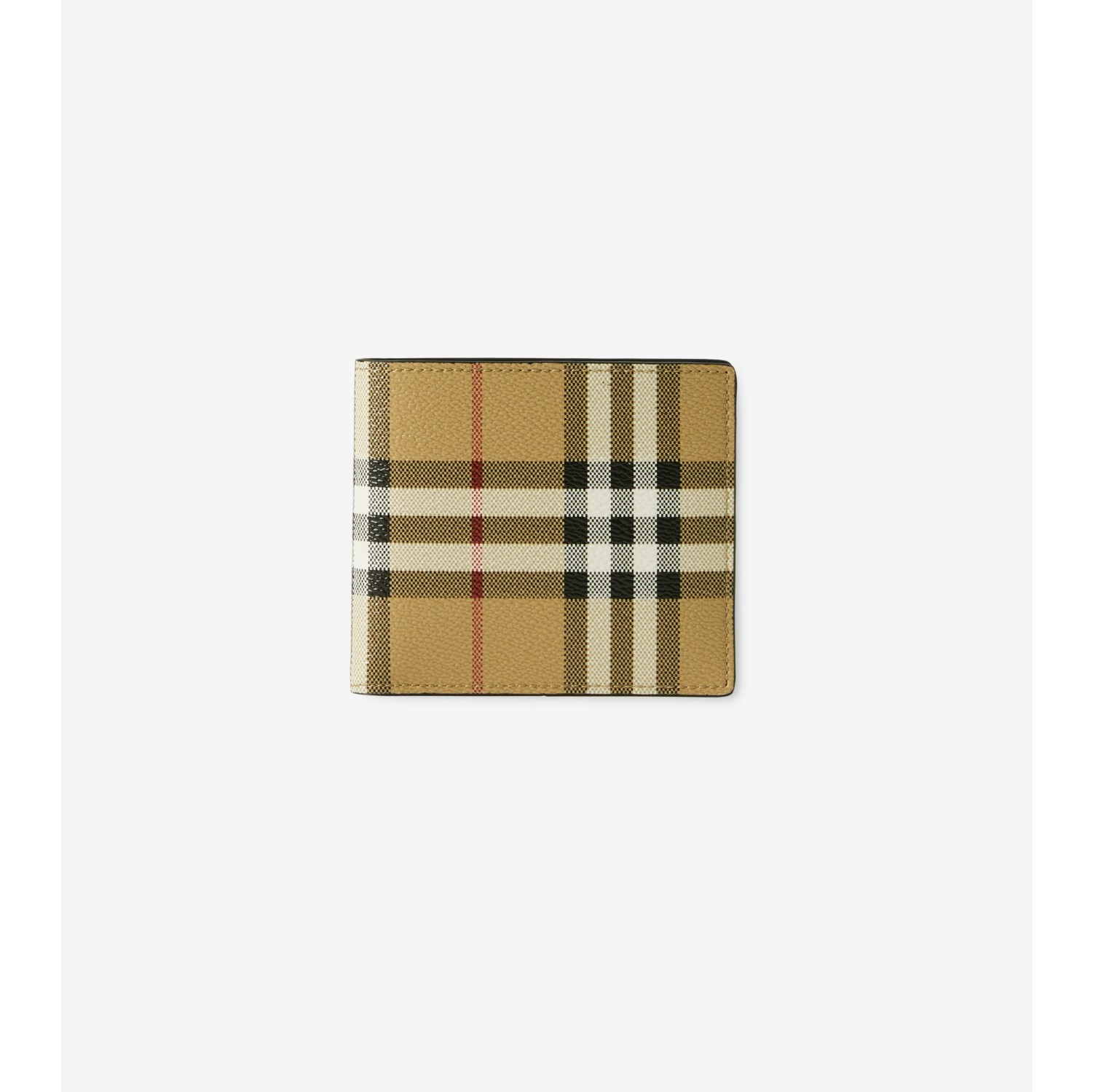Check Bifold Coin Wallet in Archive beige - Men, Canvas | Burberry® Official