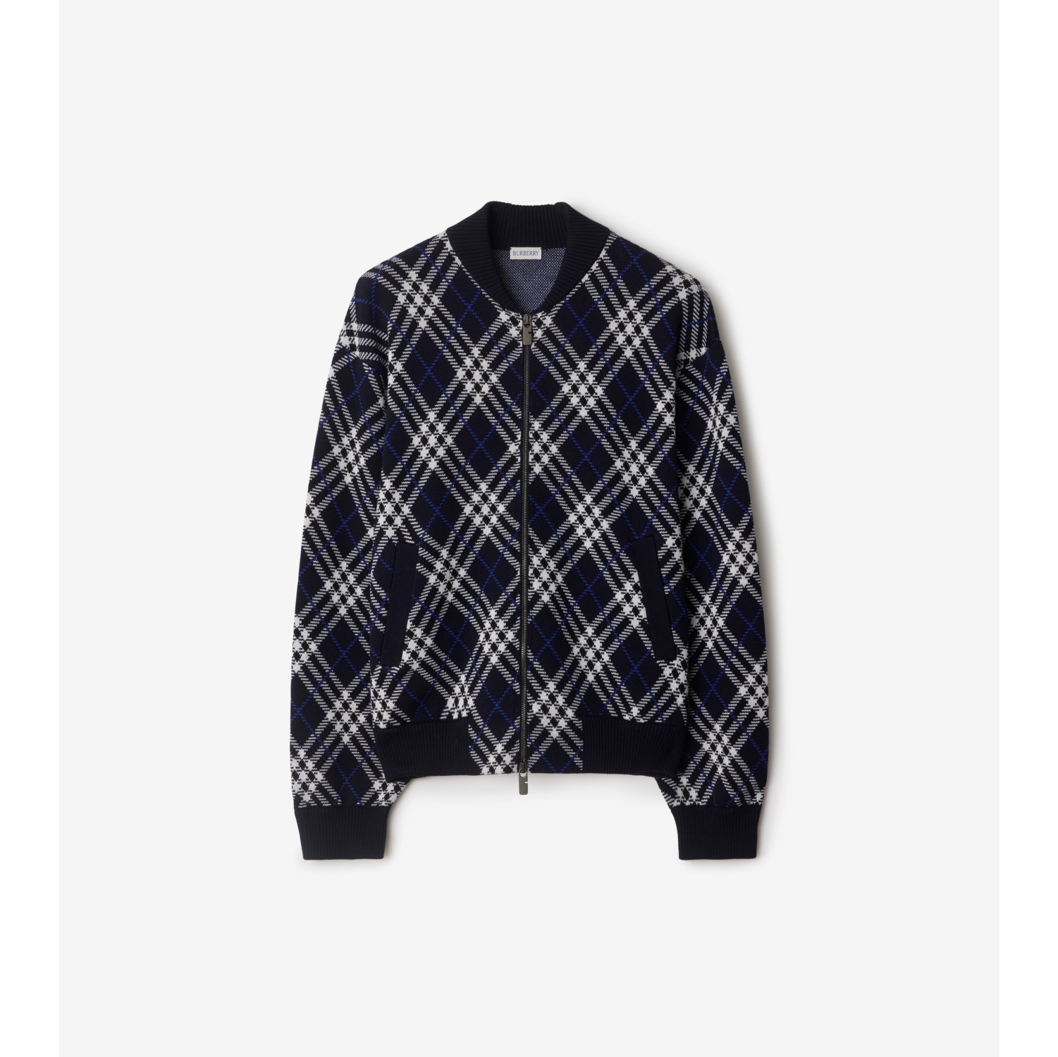 Bomber en laine mélangée Check