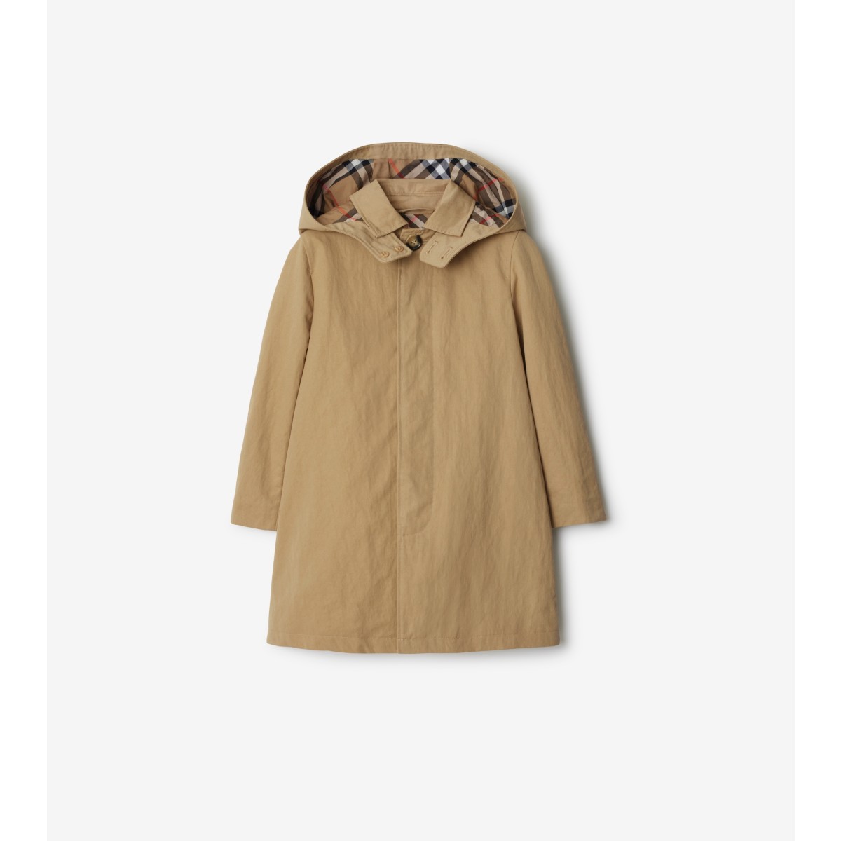 Burberry Childrens Nylon Cotton Car Coat In Sand