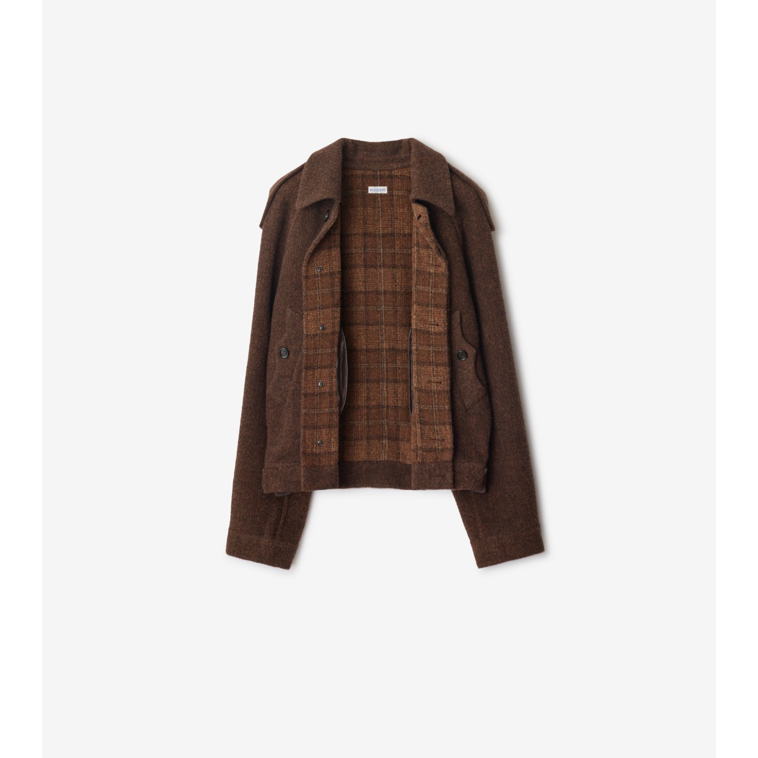 Detachable Scarf Wool Blend Jacket