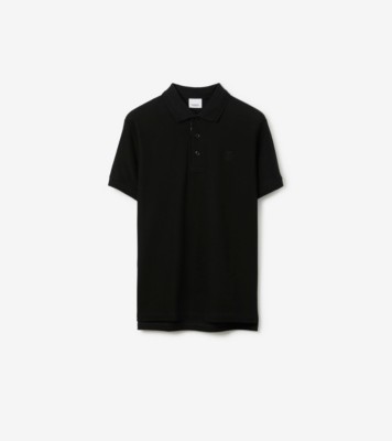 Cotton Polo Shirt in Black - Men | Burberry® Official