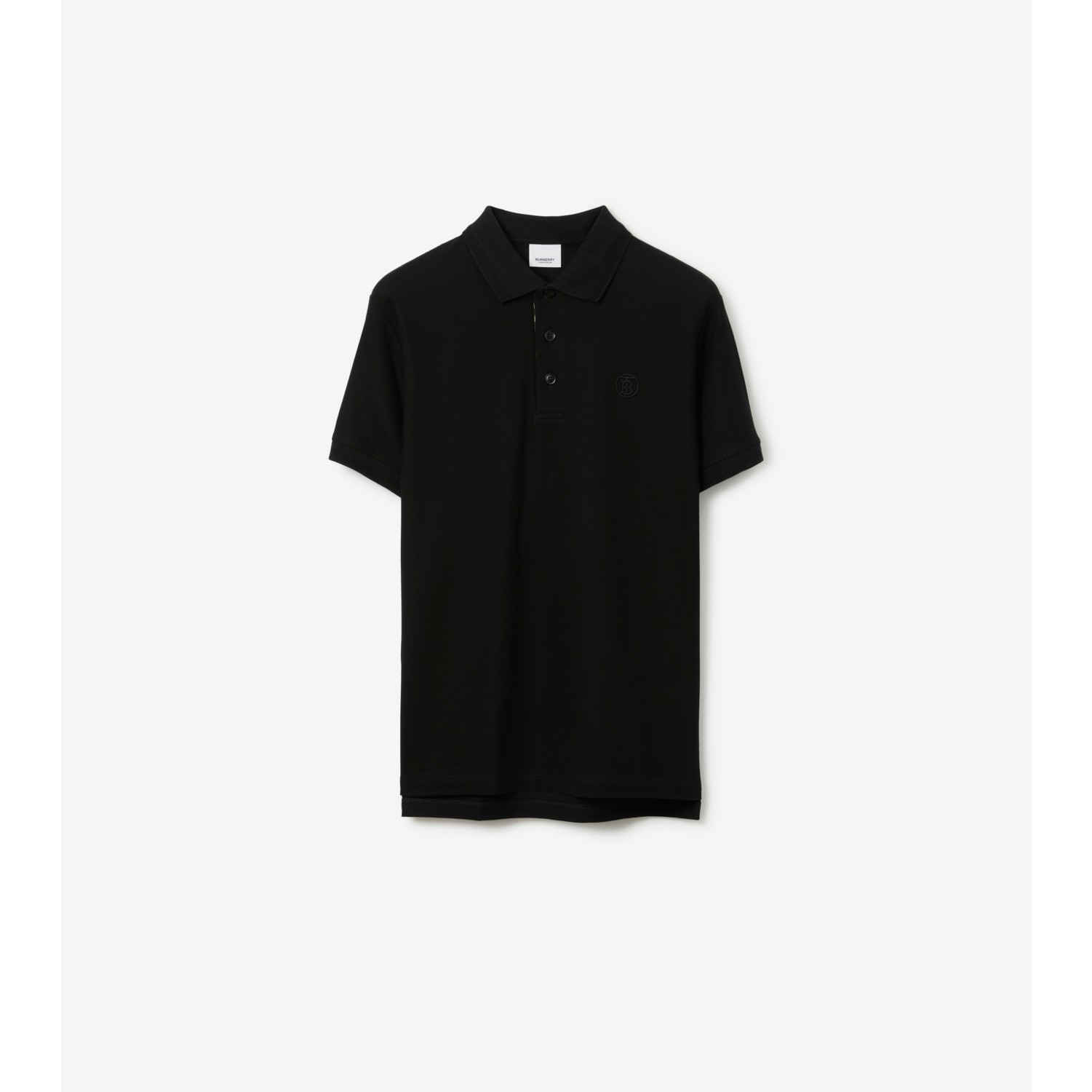 Cotton Polo Shirt in Black Men Burberry Official