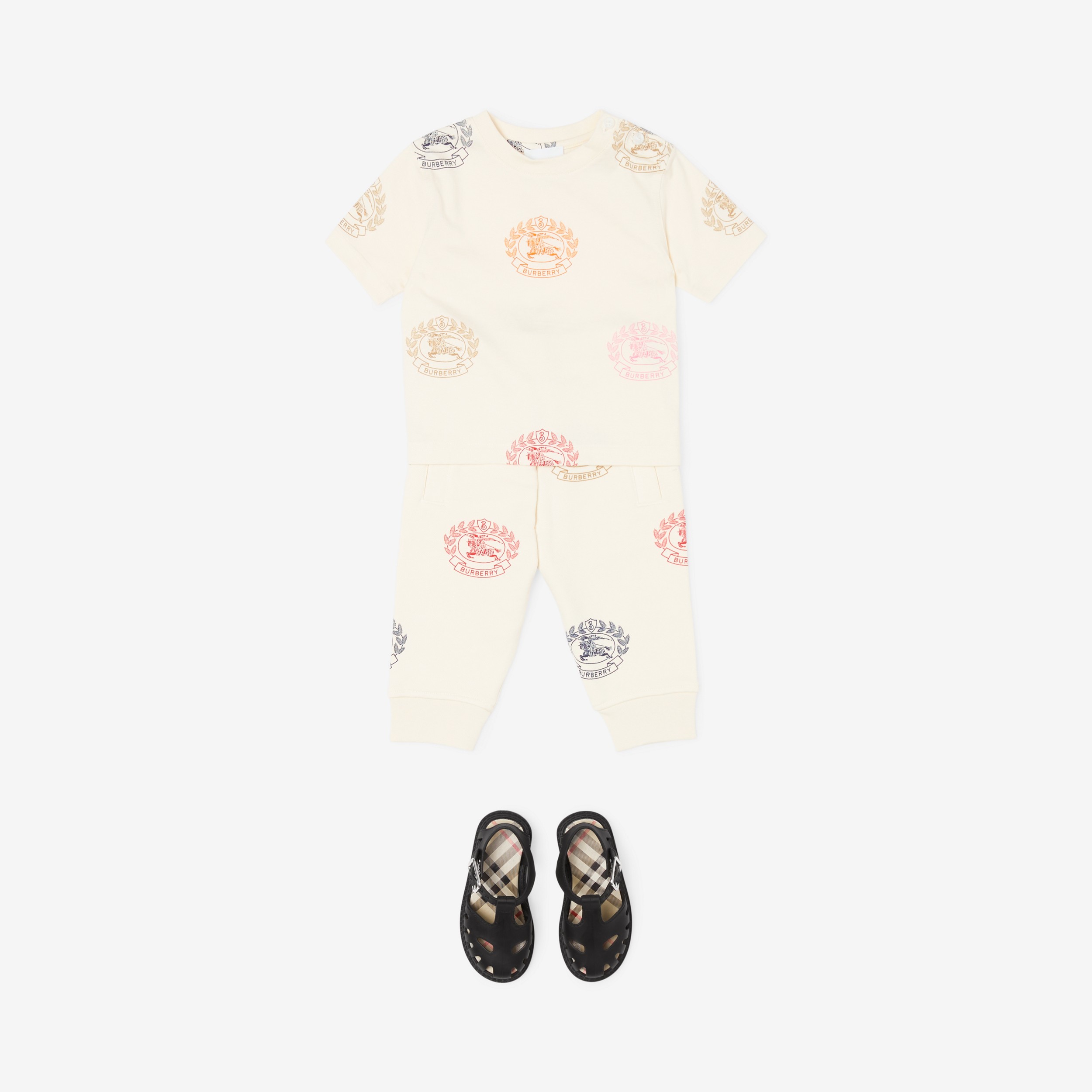 Pantalon de jogging en coton avec emblème du Cavalier (Crème Pâle) - Enfant | Site officiel Burberry® - 4