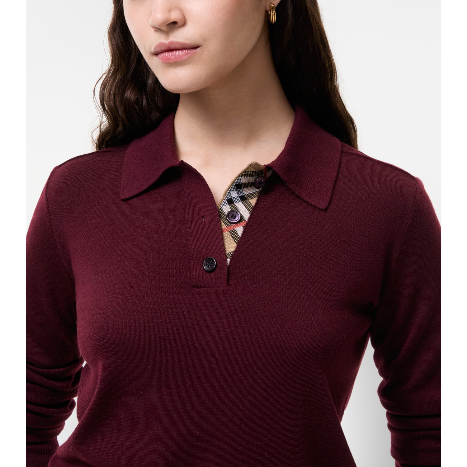 Long-sleeve Wool Polo Shirt - thumbnail 3