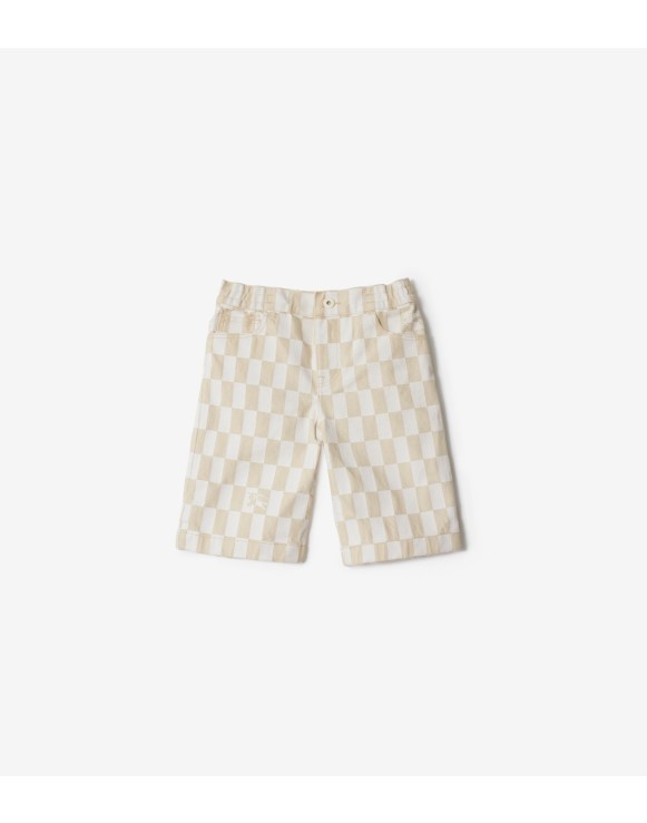 Checkerboard EKD Denim Shorts