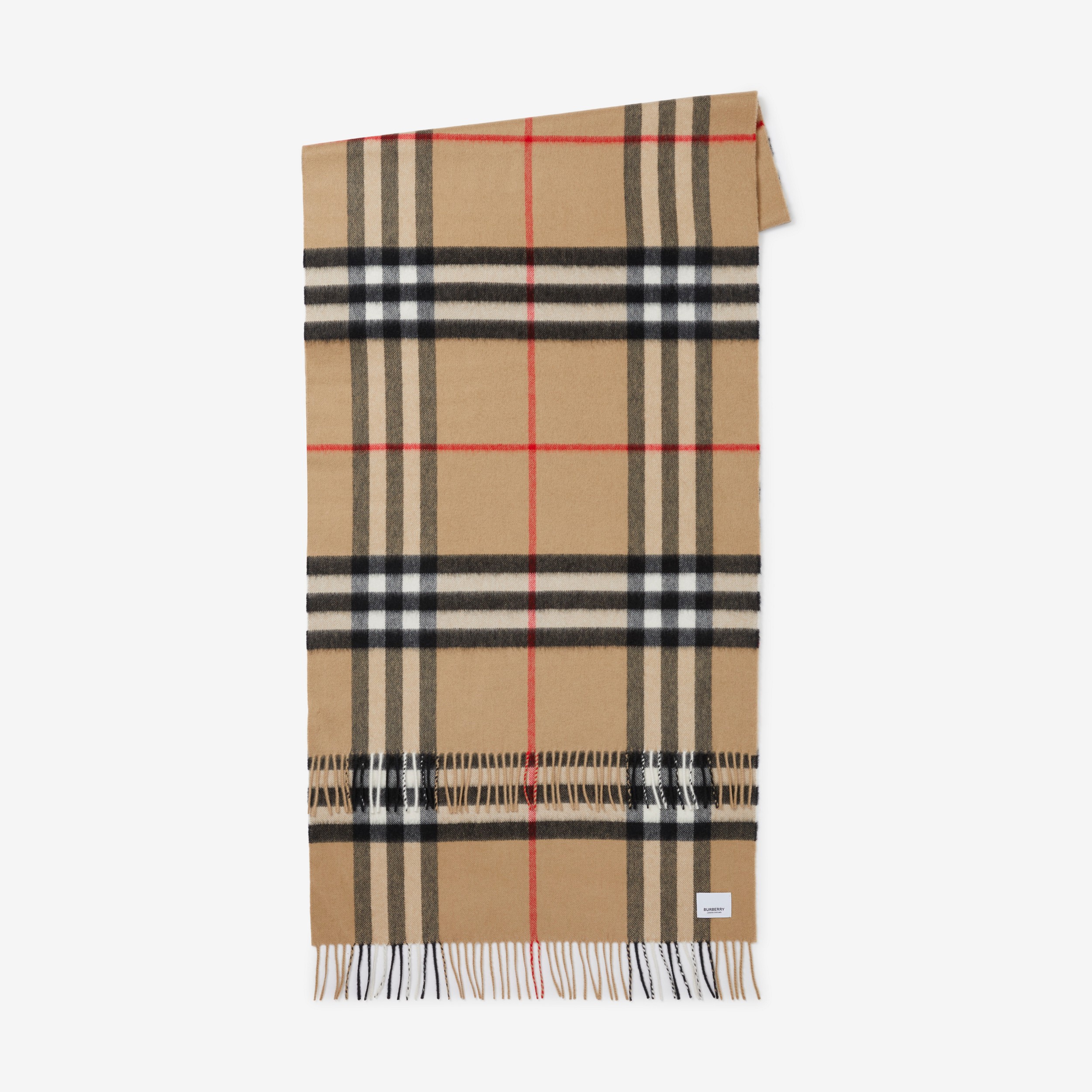 Exaggerated Check Cashmere Scarf in Archive Beige | Burberry® Official - 2