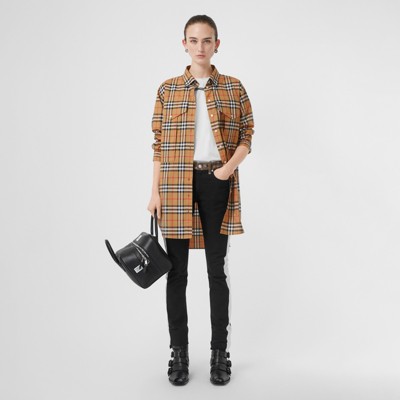 Vintage Check Cotton Oversized Shirt in 