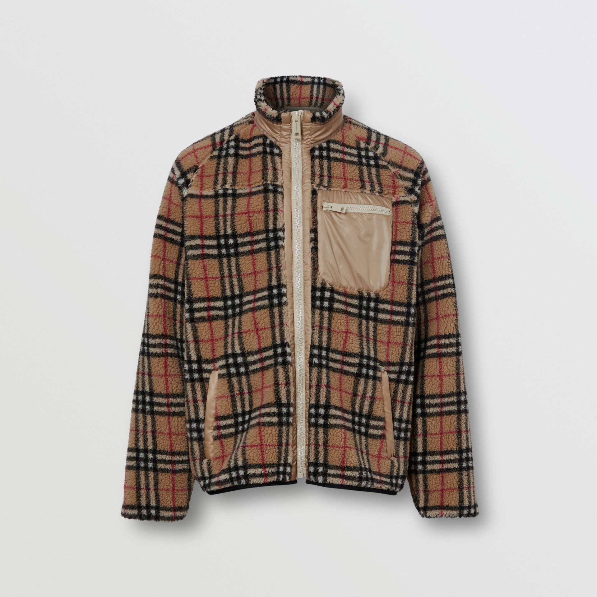 Vintage Check Fleece Jacket in Archive Beige - Men | Burberry United States