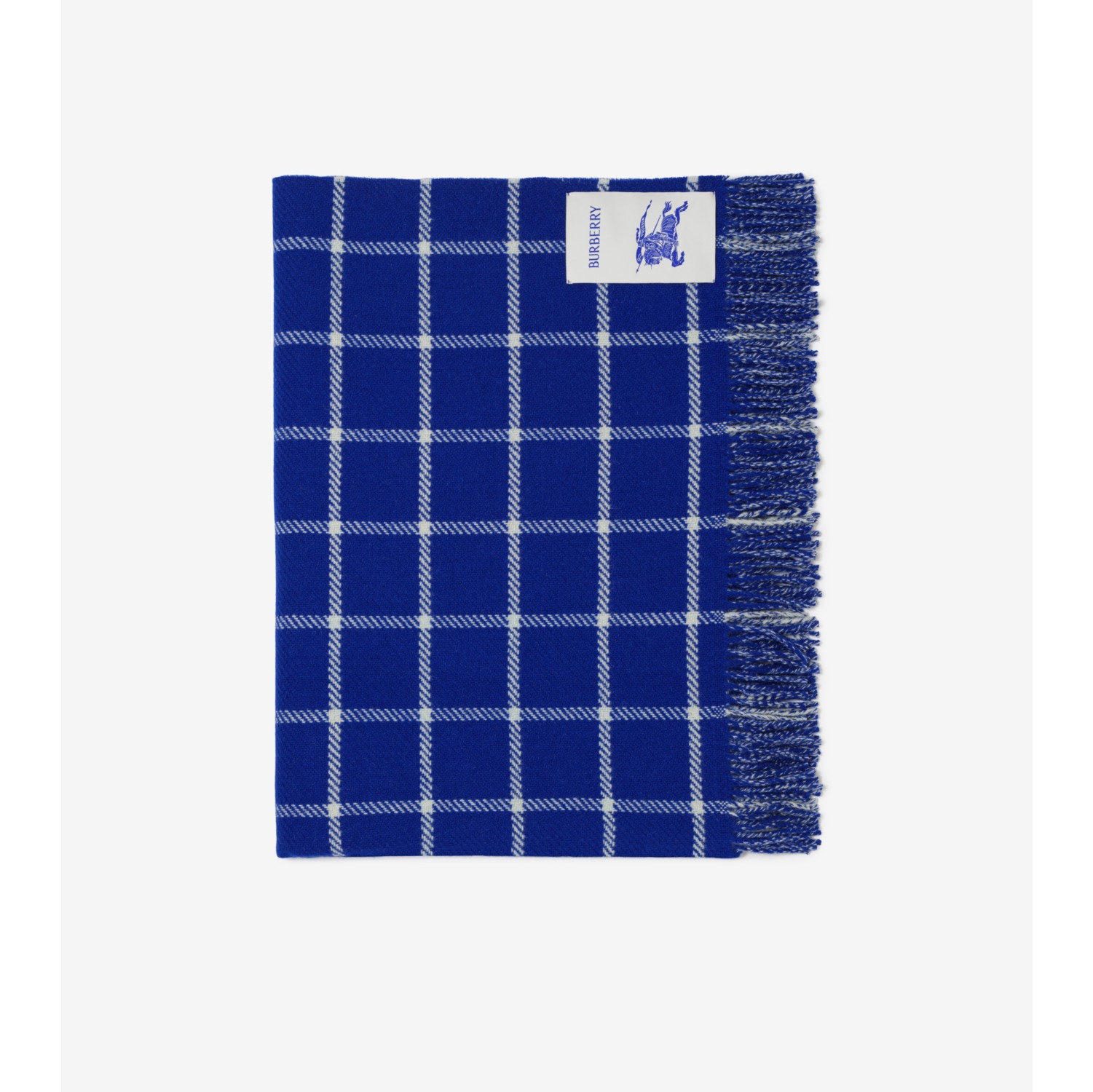 Check Wool Reversible Blanket in Knight Burberry® Official