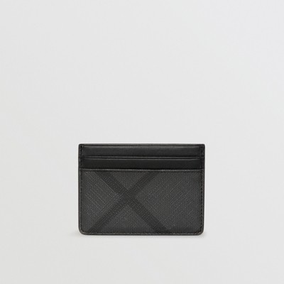 Check Card Case in Charcoal/black 