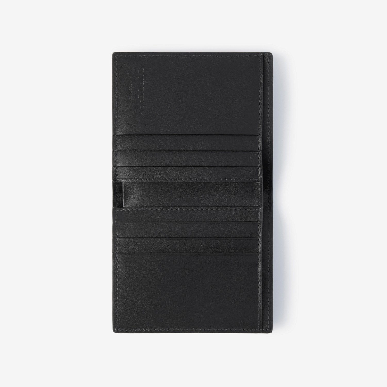 Check and Leather Card Case in Charcoal - Men | Burberry® Official