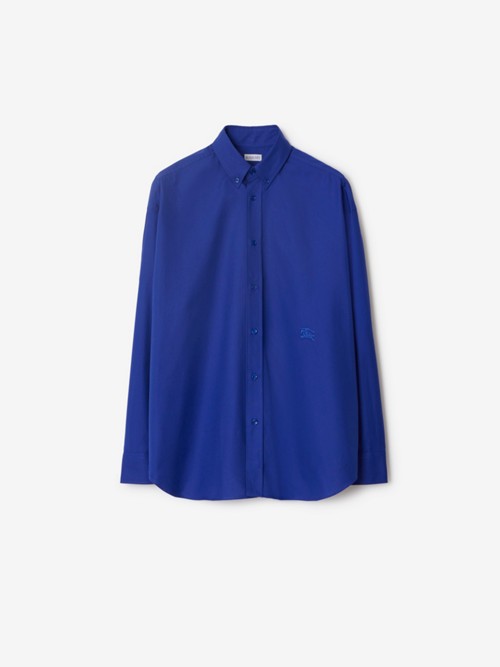 Burberry Cotton Oxford Shirt In Blue