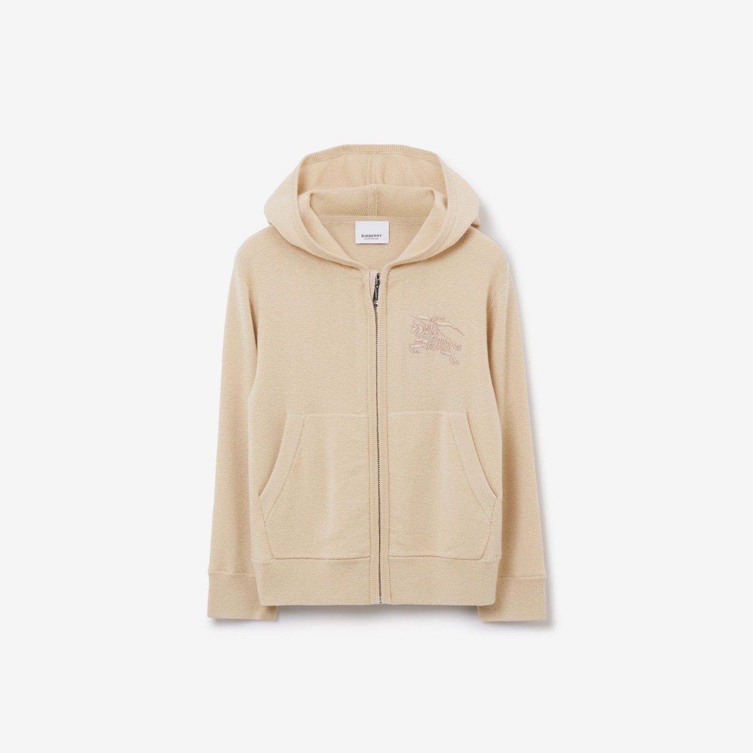 EKD Cashmere Zip Hoodie in Pale Biscuit | Burberry® Official
