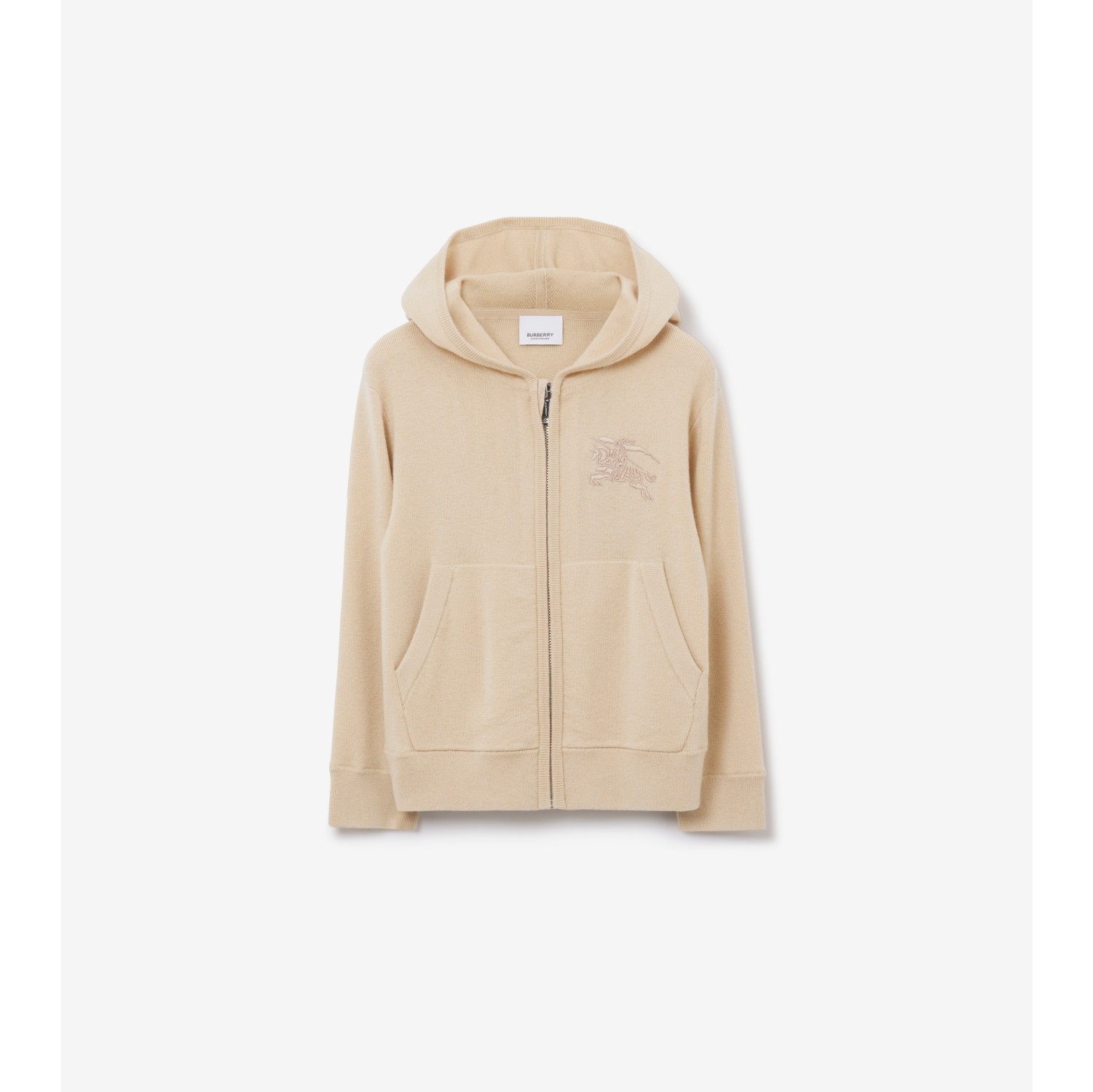 EKD Cashmere Zip Hoodie in Pale Biscuit