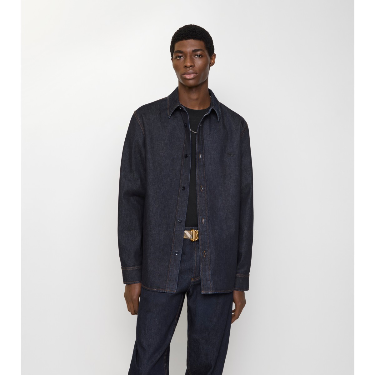  Embroidered Denim Overshirt