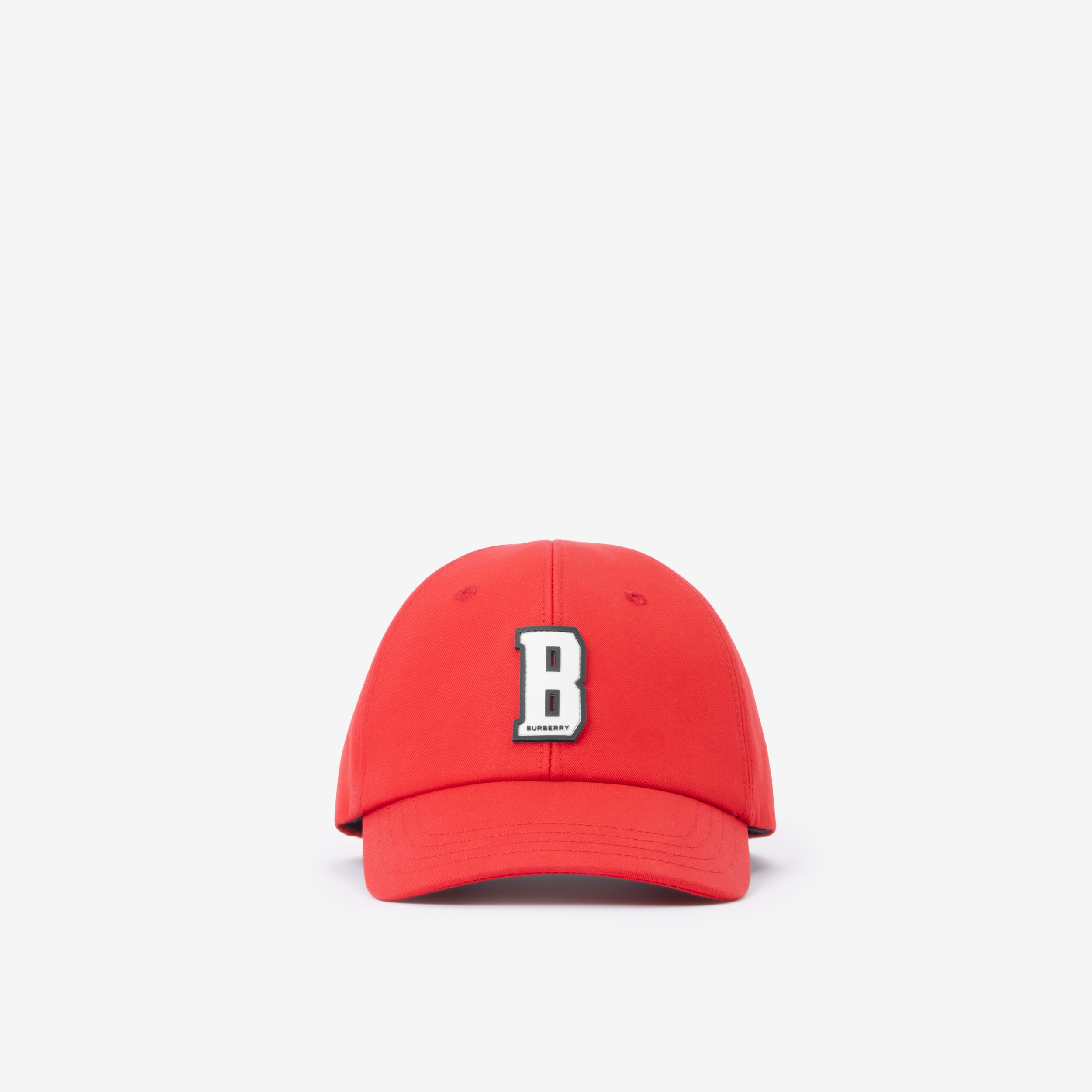 Letter Graphic Cotton Baseball Cap in Bright Red - Children | Burberry® Official - 1