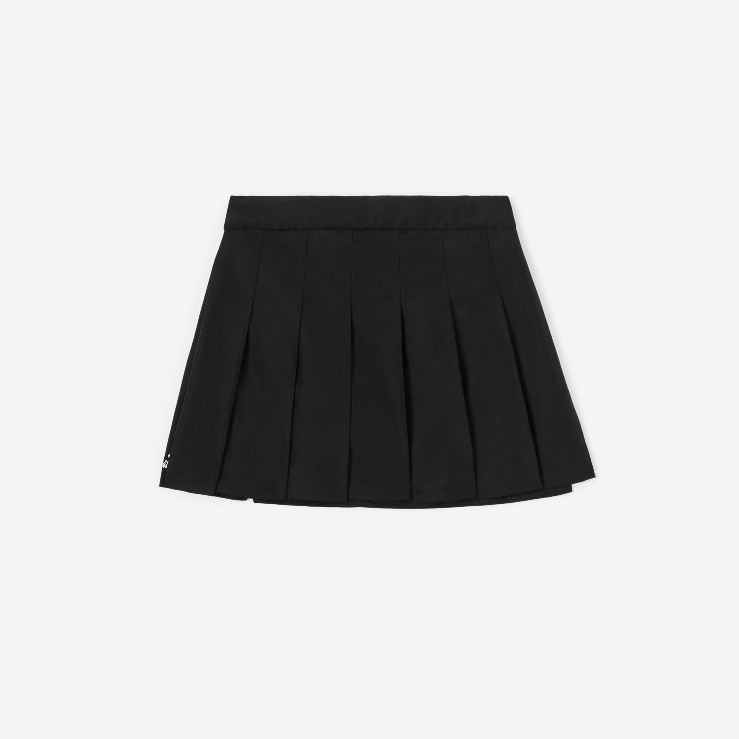Embroidered Thomas Bear Pleated Cotton Skirt in Black | Burberry® Official - 2