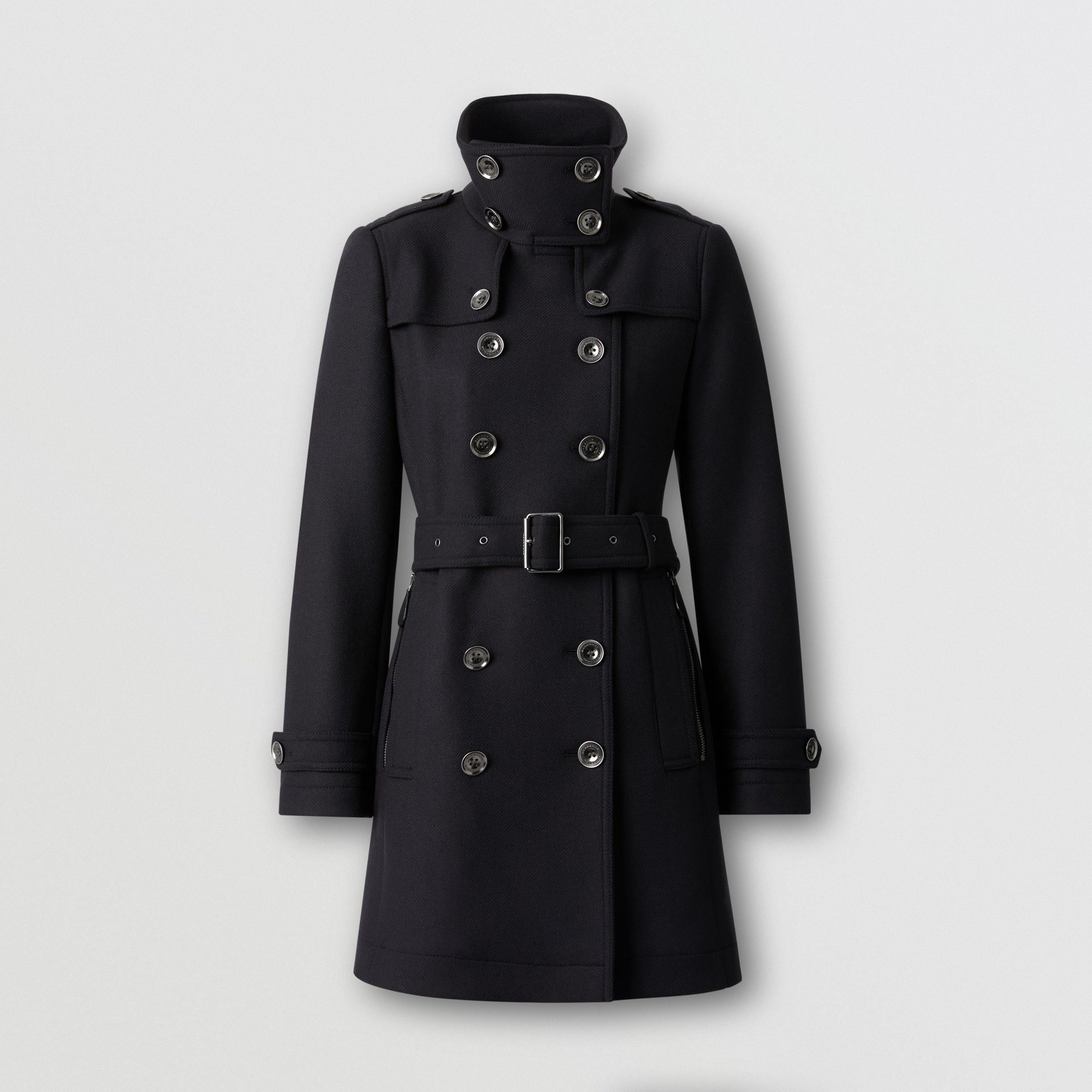 Wool Blend Twill Trench Coat in Navy - Women | Burberry United States