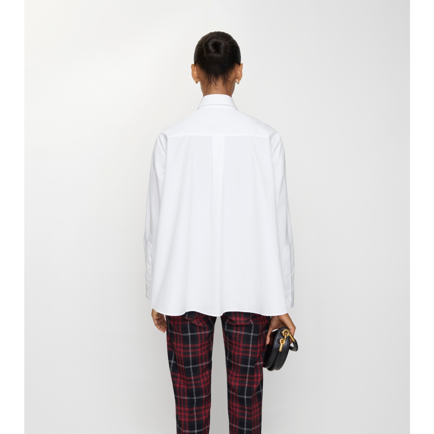 Blusa de popeline de algodão em corte oversize
