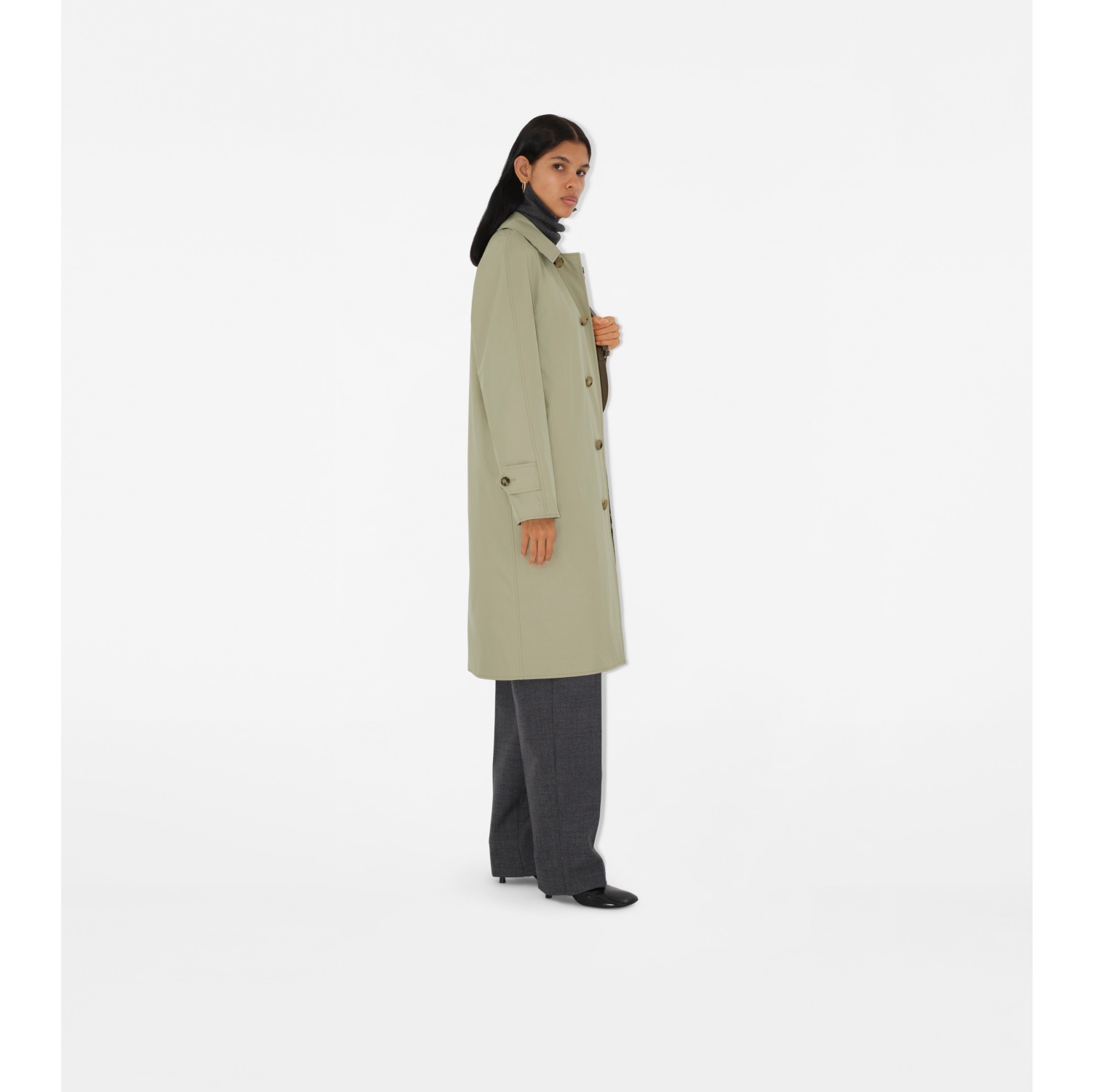 Reversible Long Gabardine Car Coat