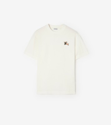 Cotton T-shirt in Chalk white - Men | Burberry® Official