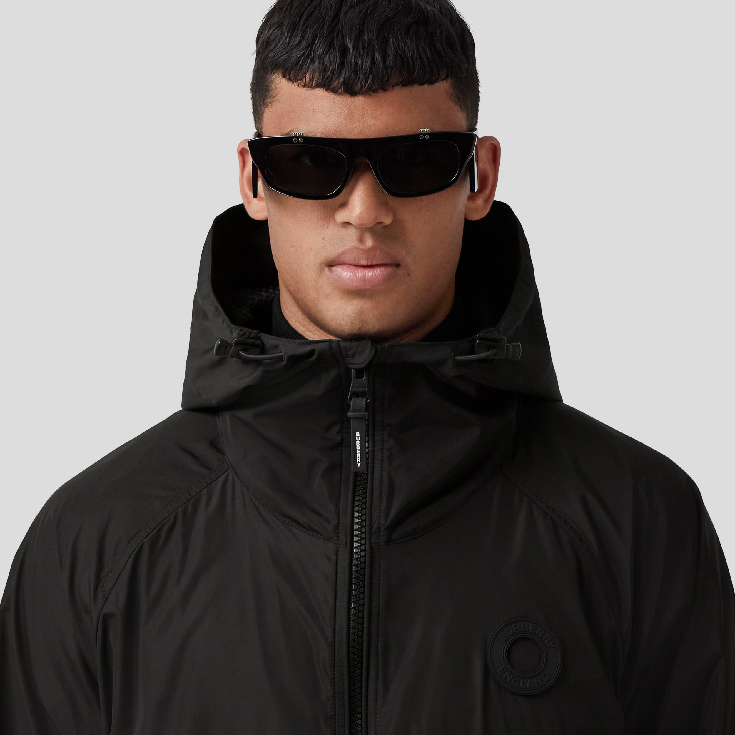 Logo Graphic Packaway Nylon Hooded Jacket in Black - Men | Burberry® Official - 2