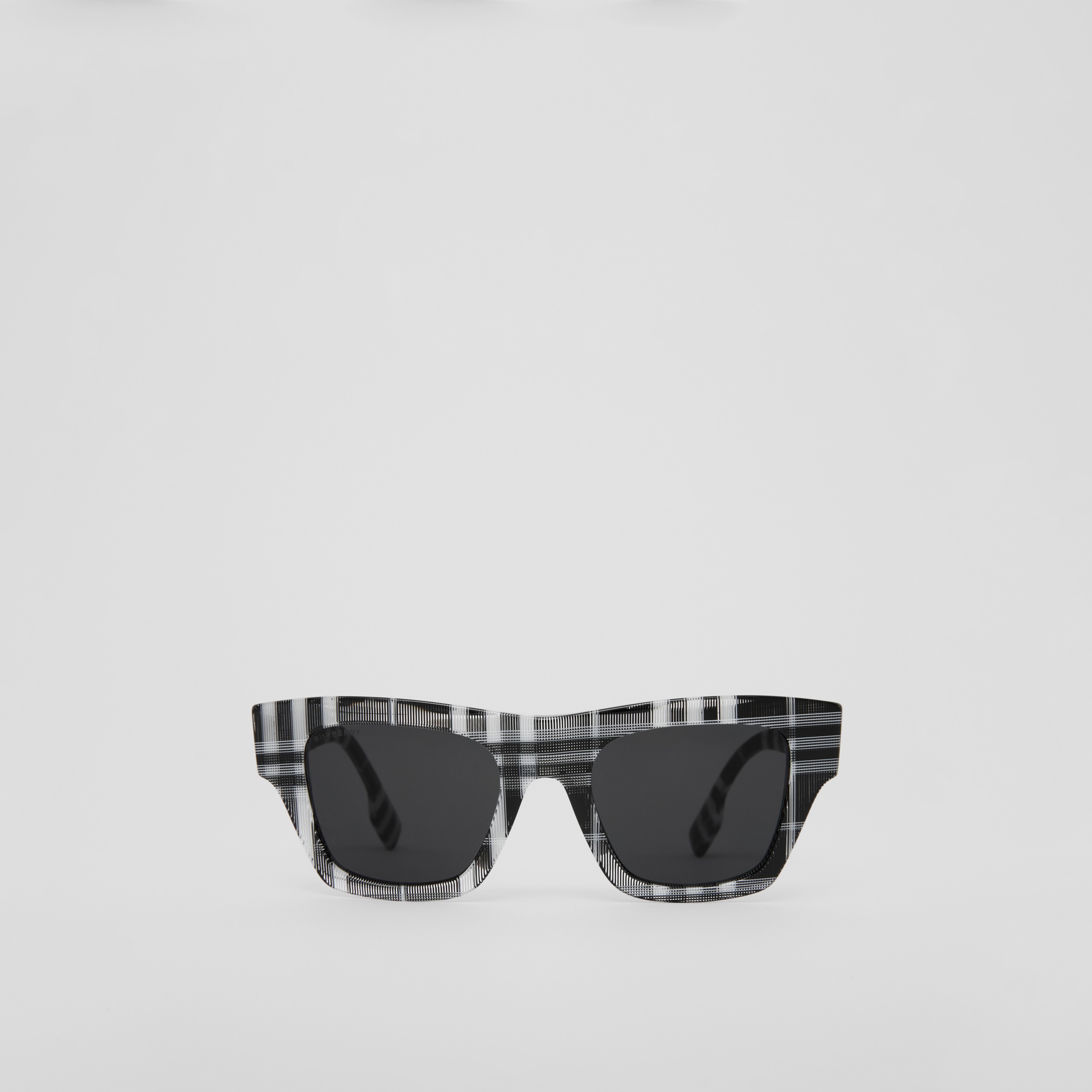Eckige Sonnenbrille (Schwarz/weiß) - Herren | Burberry® - 1