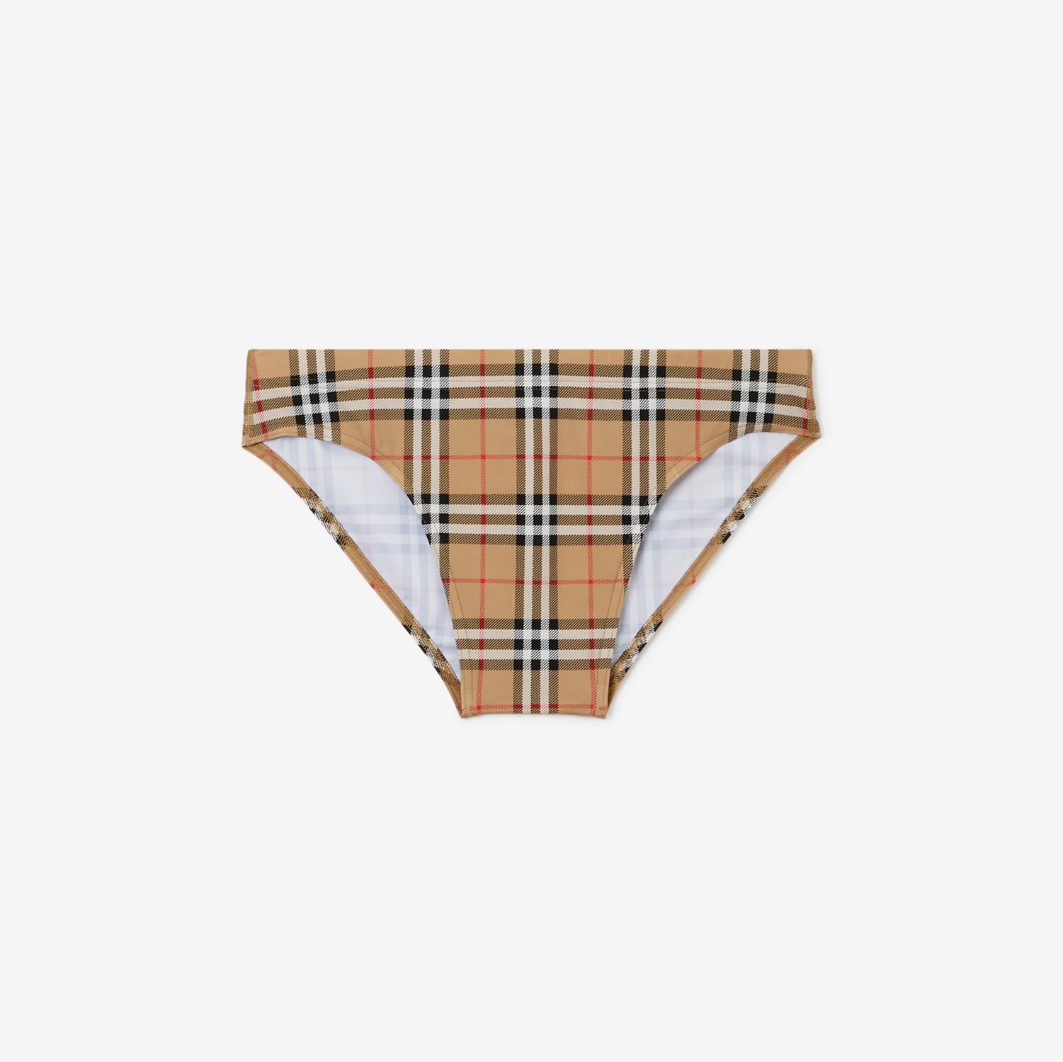 Check Drawcord Swim Briefs in Archive Beige - Men | Burberry® Official