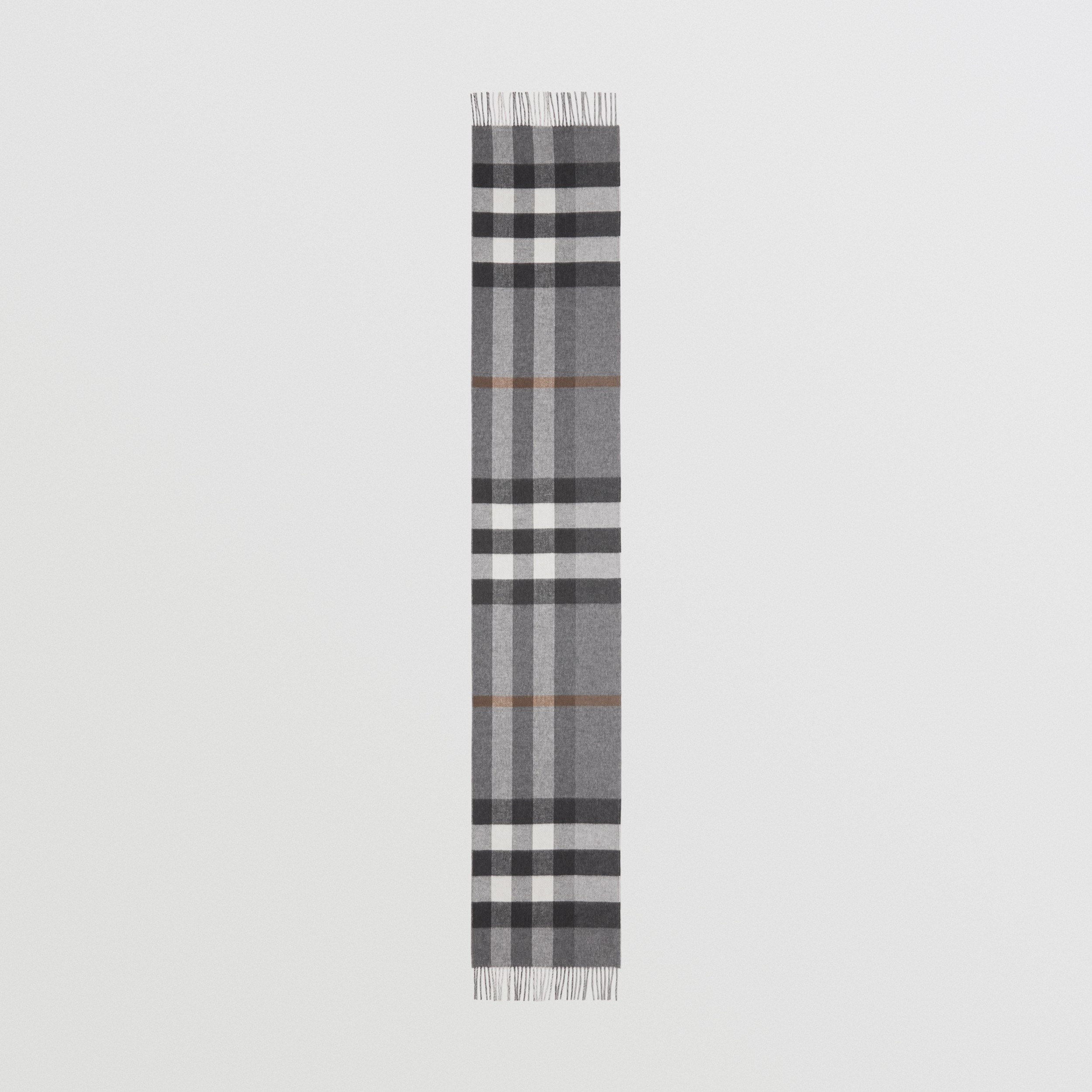 双面两用格纹羊绒围巾 (中调灰色) | Burberry® 博柏利官网 - 4