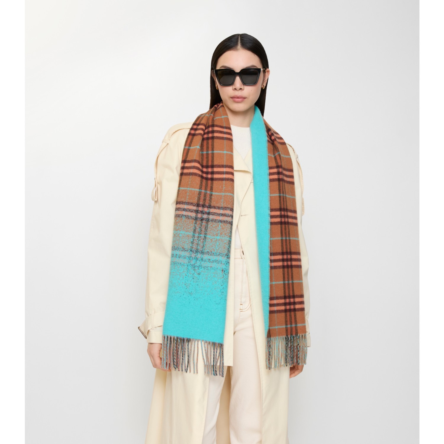 Écharpe en cachemire Gradient Check