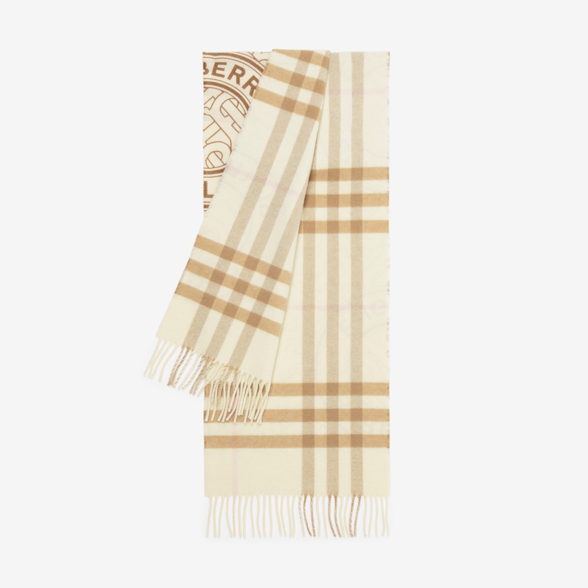 Montage Cashmere Reversible Scarf in White | Burberry® Official - 3