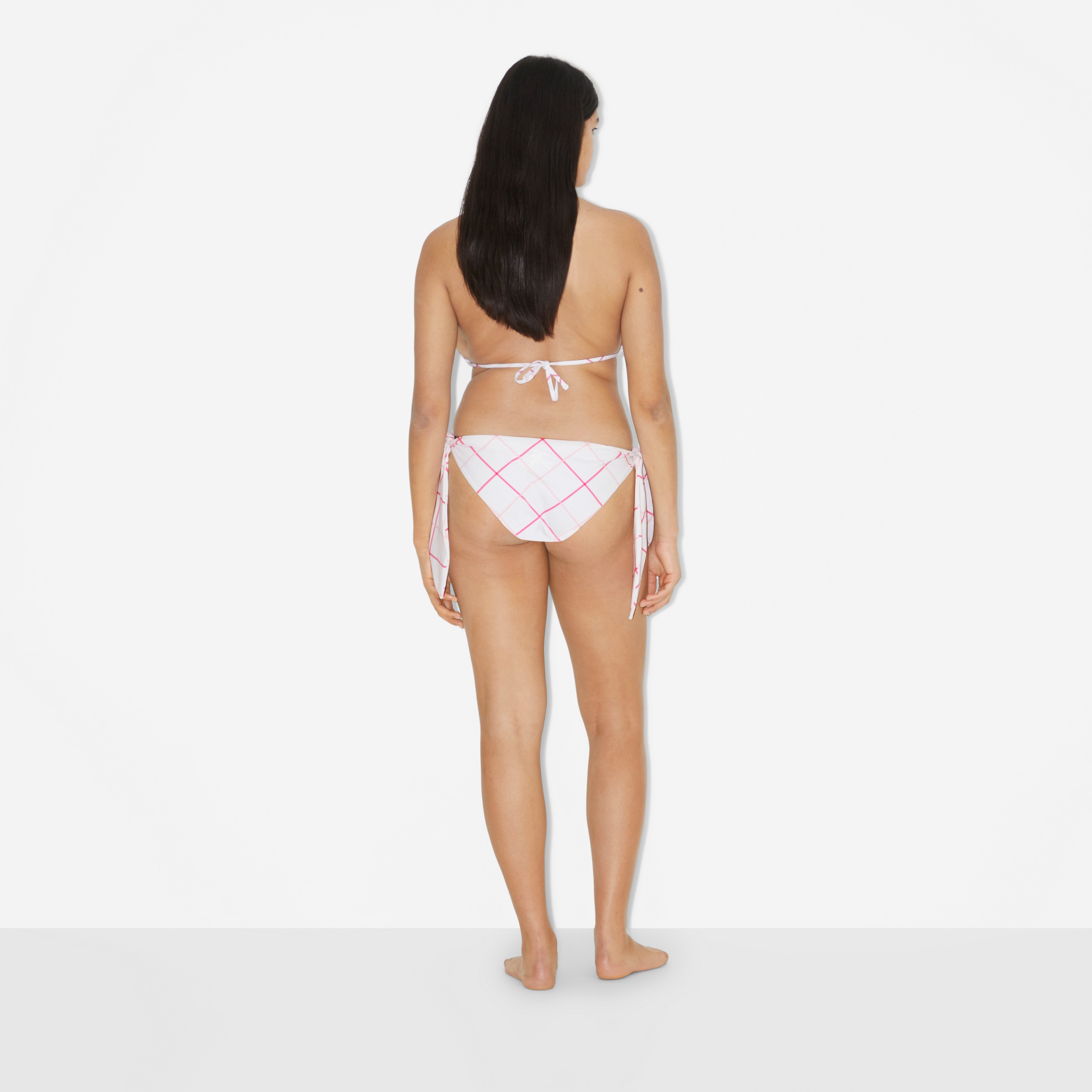 Bikini de triángulo en nailon elástico Check (Chicle) - Mujer | Burberry® oficial - 4