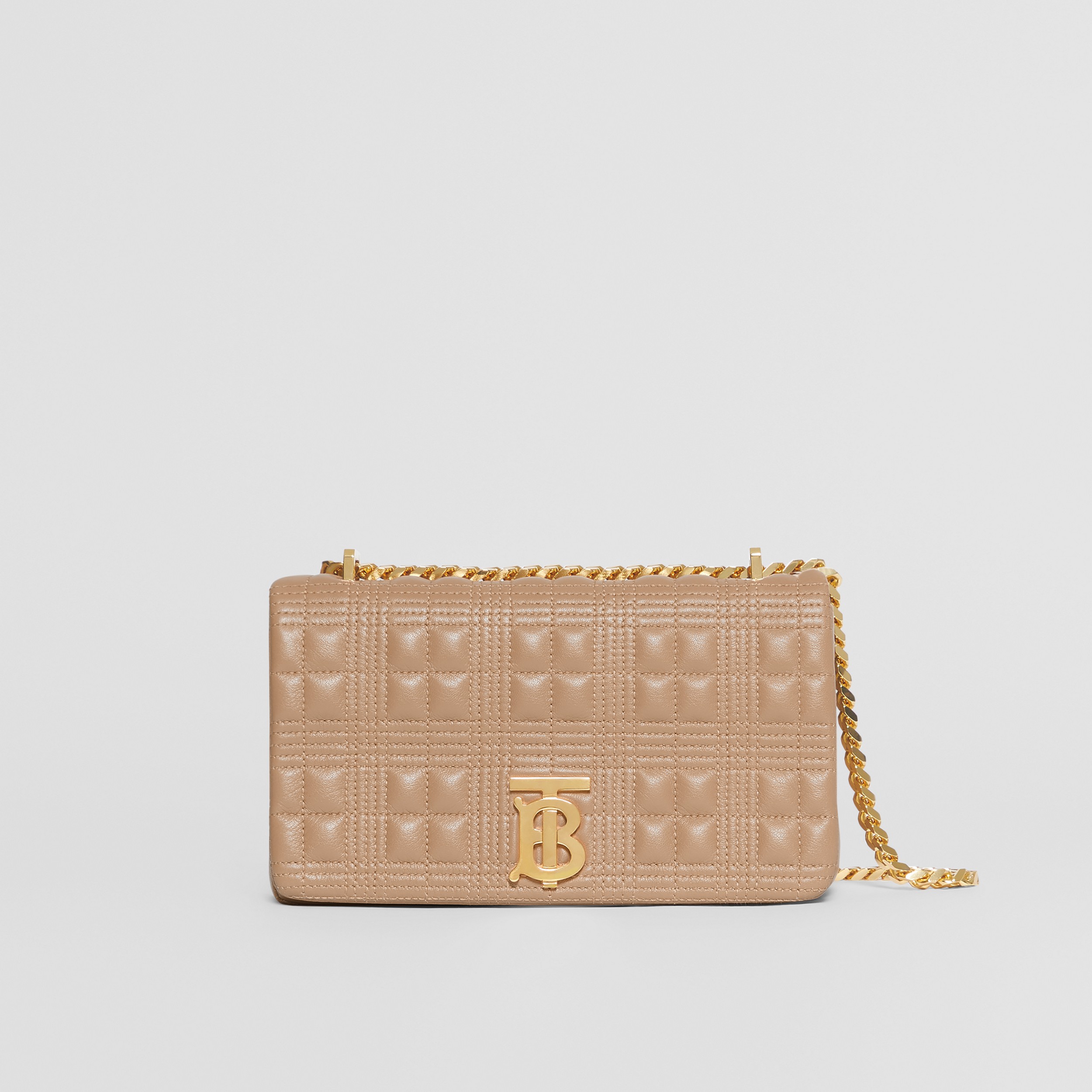 Quilted Leather Small Lola Bag in Camel/light Gold | Burberry® Official - 1