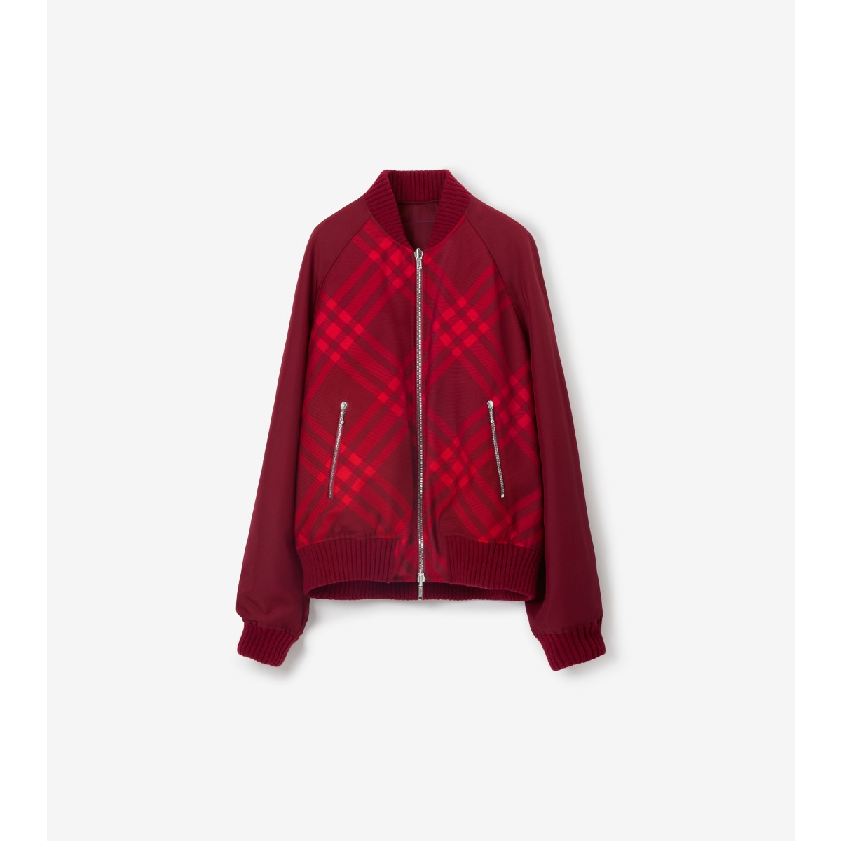 Shop Burberry Reversible Check Bomber Jacket In Ripple