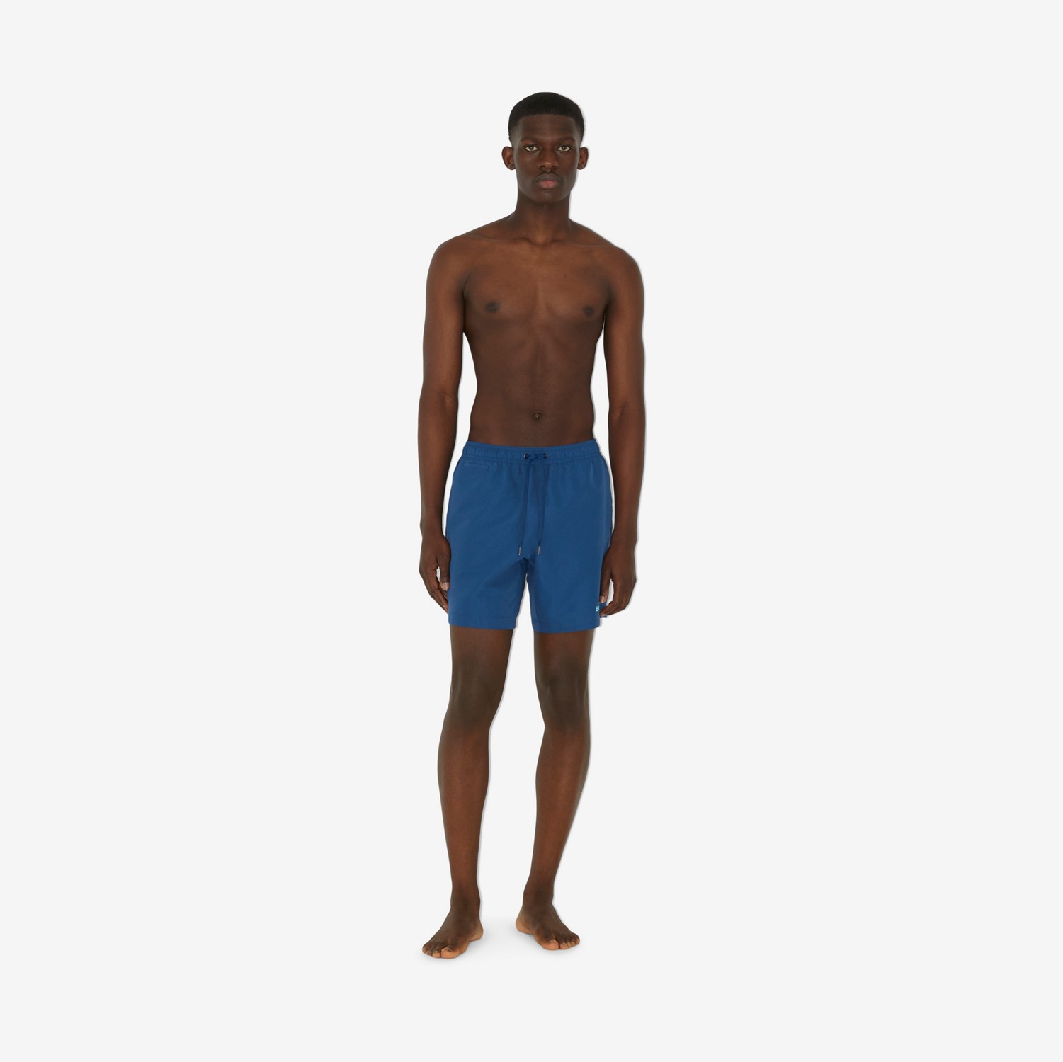 Logo Print Drawcord Swim Shorts in Rich Navy - Men | Burberry® Official