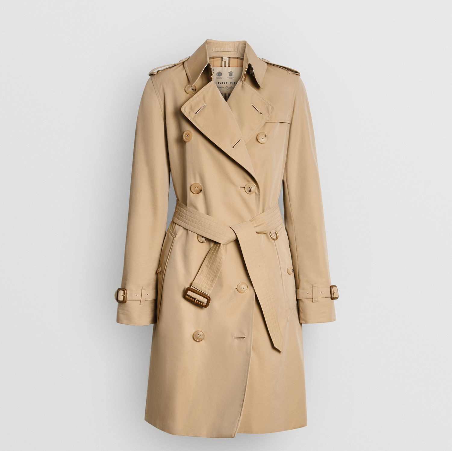 Trench coat Heritage The Kensington medio (Miele) - Donna | Sito ufficiale Burberry®