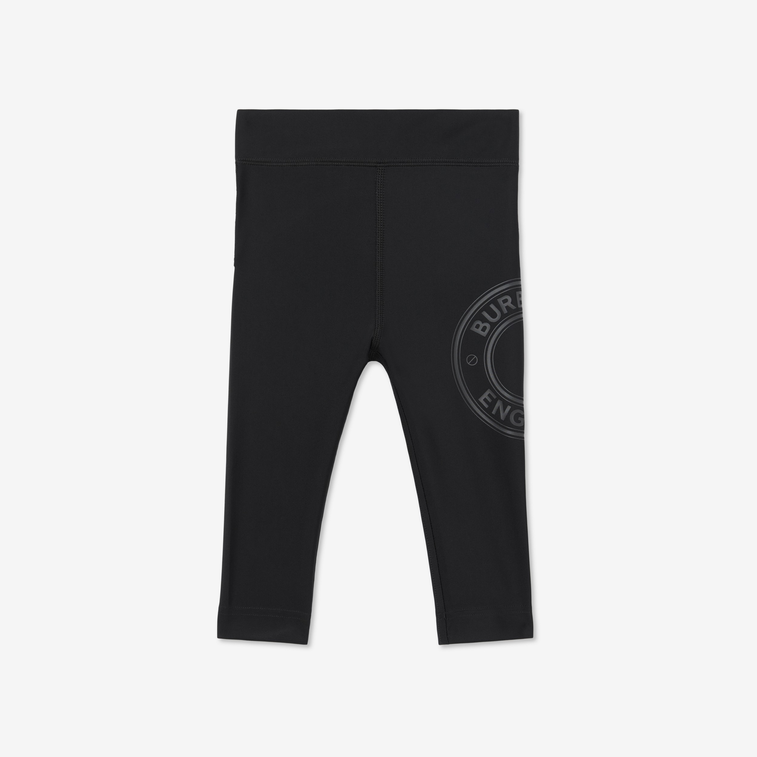 Logo Graphic Stretch Jersey Leggings in Black - Children | Burberry® Official - 1