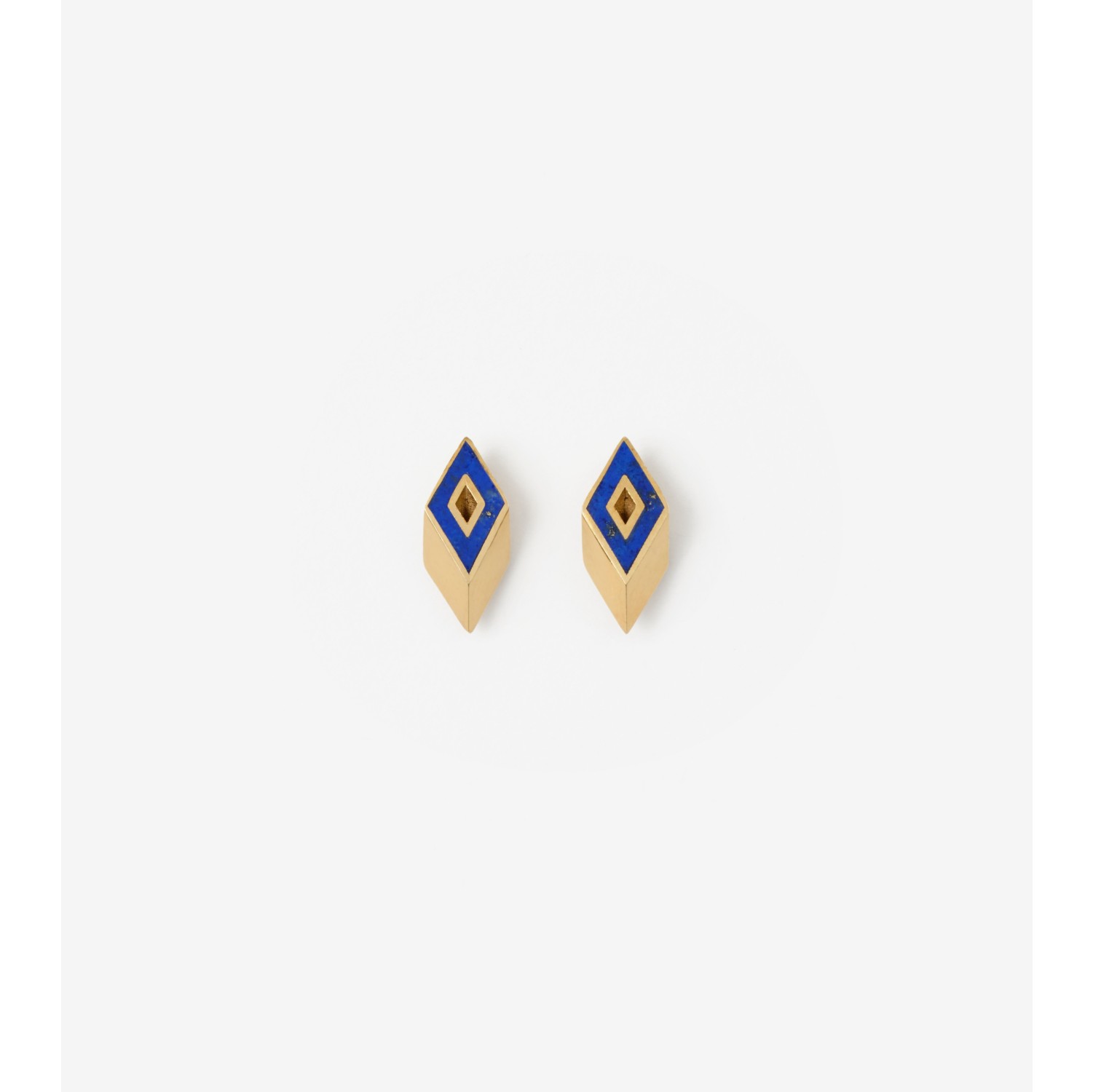 Lapis Hollow Stud Earrings