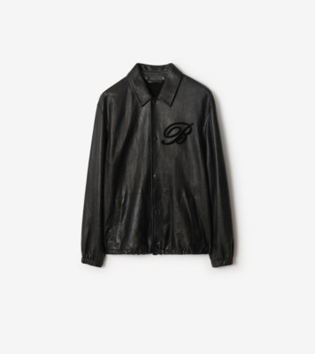BURBERRY ブラックレザーシャツジャケット（ラムスキン） 55FE880E-A5EB-422F-8FAB-