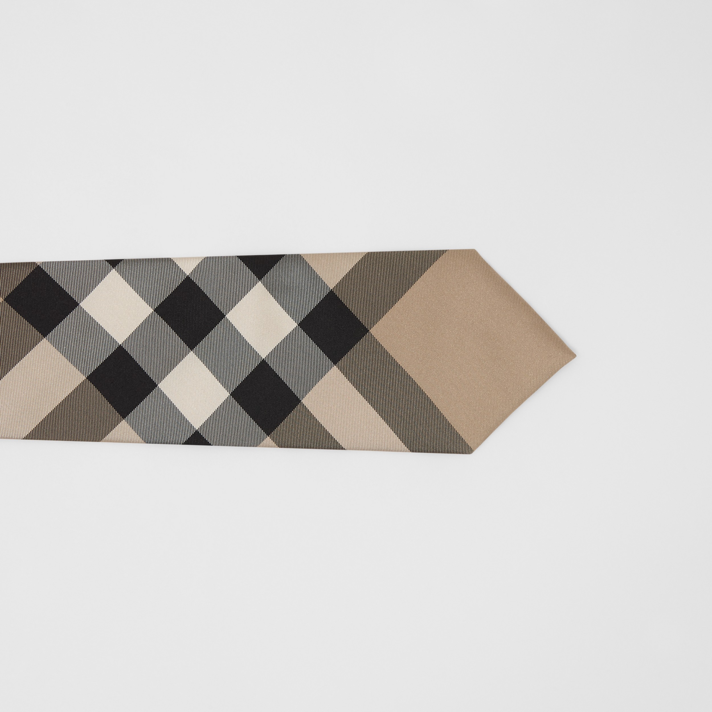 Gravata de seda com estampa xadrez e corte clássico (Bege) - Homens | Burberry® oficial - 2