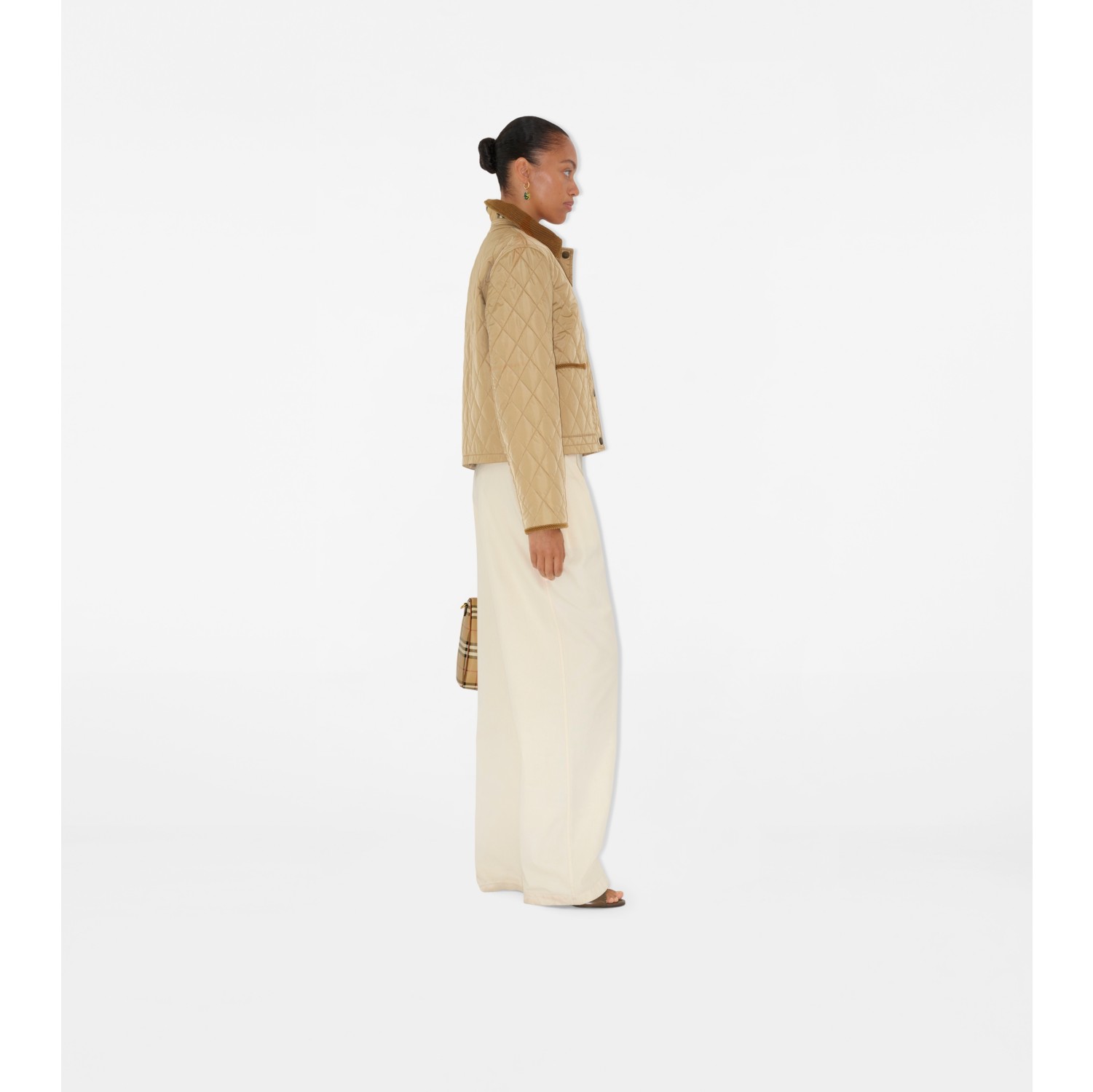 Giacca cropped in nylon trapuntato