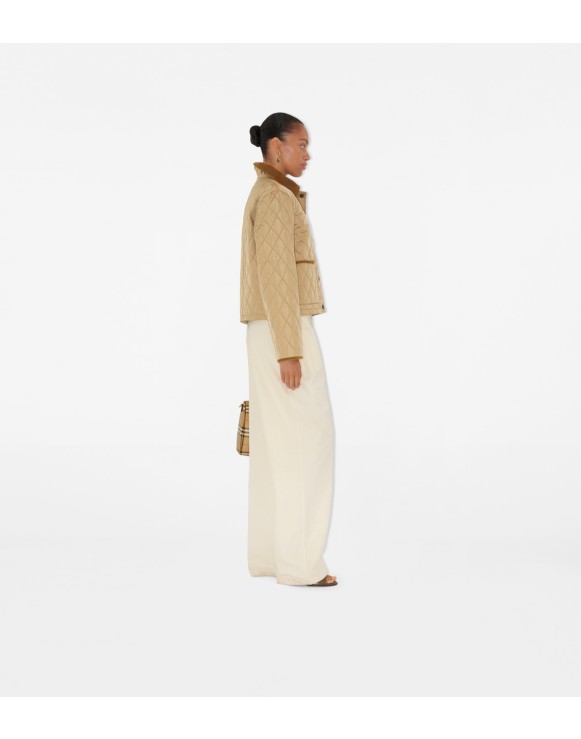 Cropped Quilted Nylon Jacket