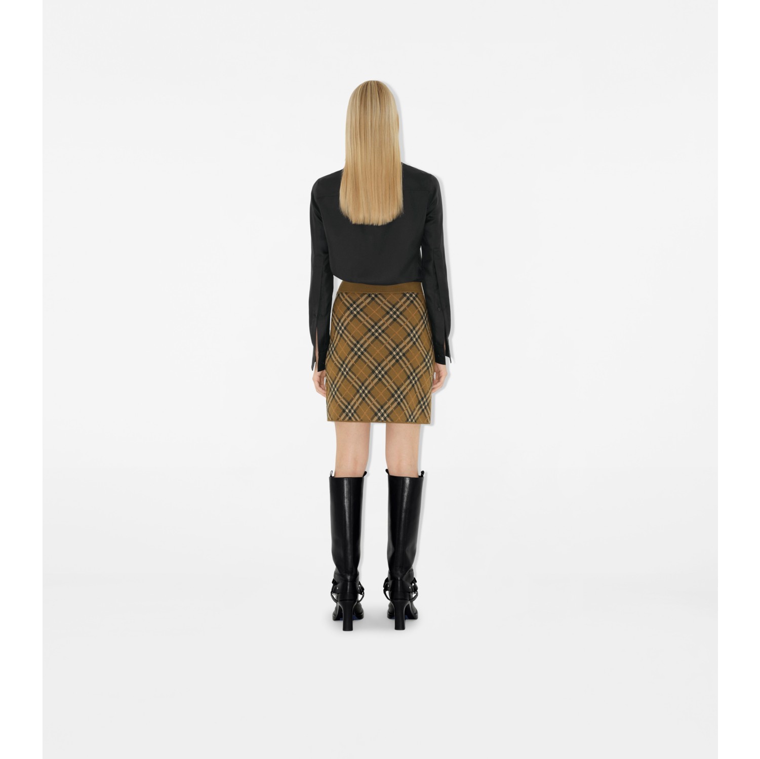 Check Wool Blend Mini Skirt