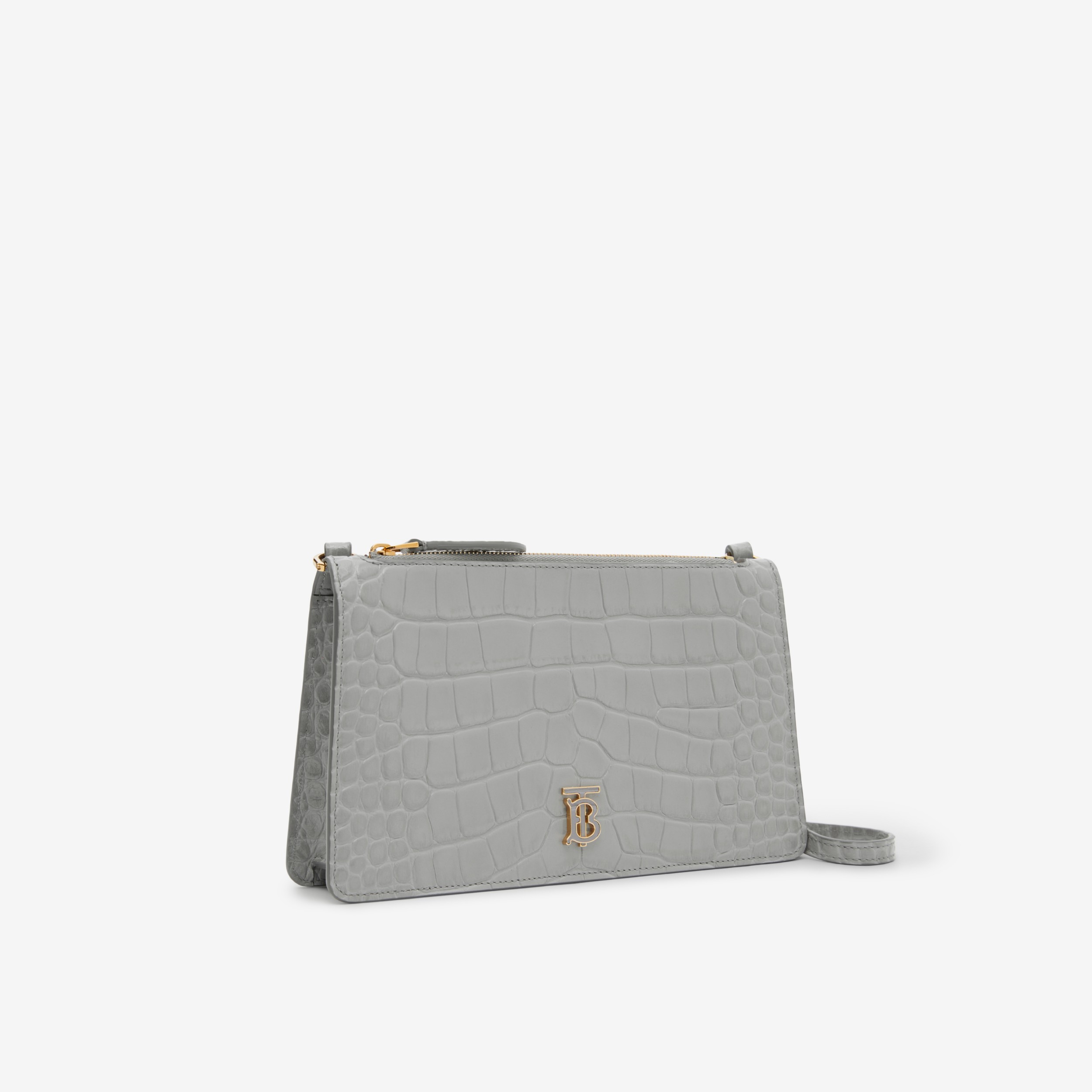 Mini pochette TB en cuir embossé (Gris Nuage) - Femme | Site officiel  Burberry®